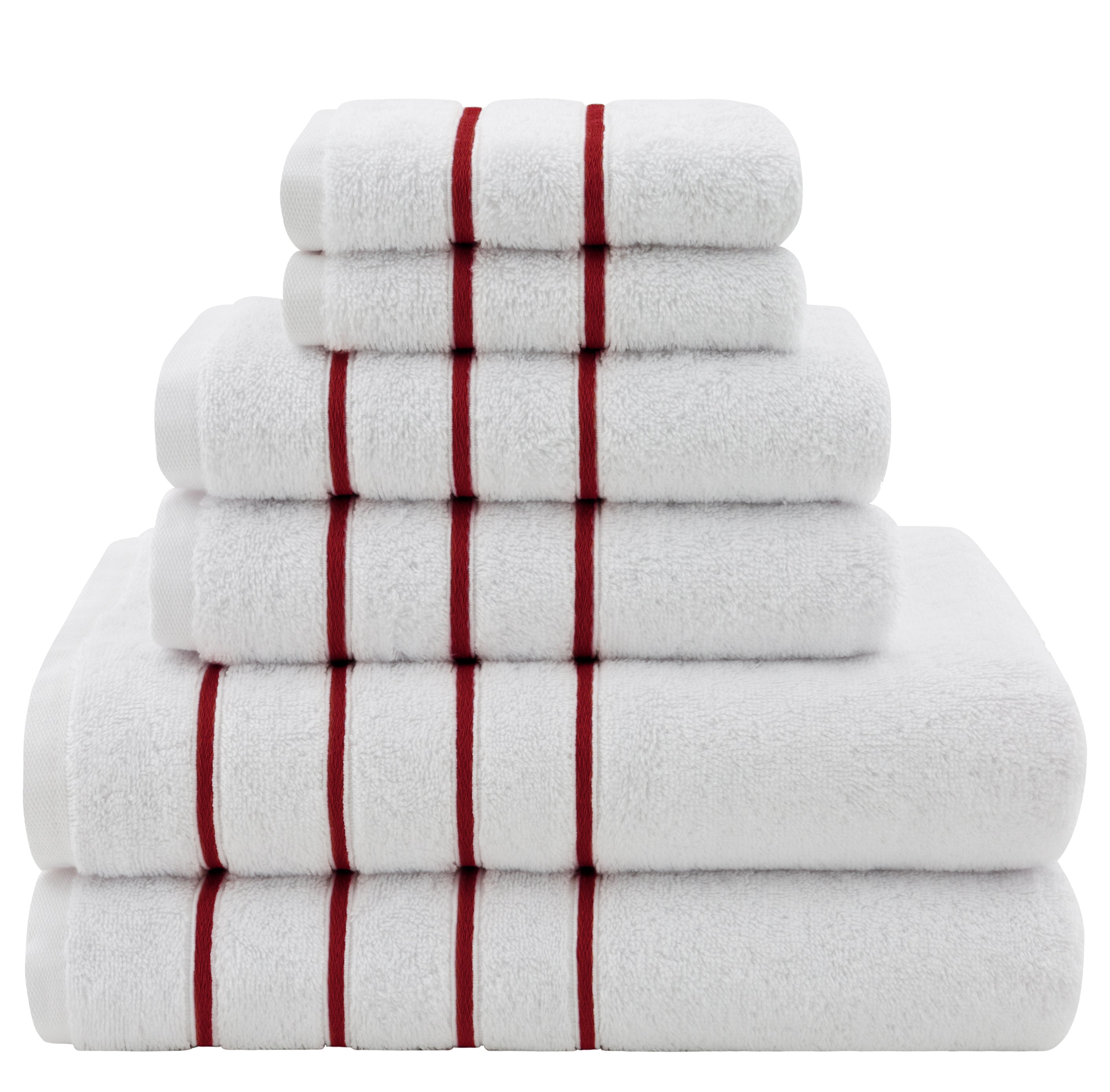 American Soft Linen - Salem 6 Piece Turkish Cotton Luxury Towel Set - Bordeaux-Red - 0