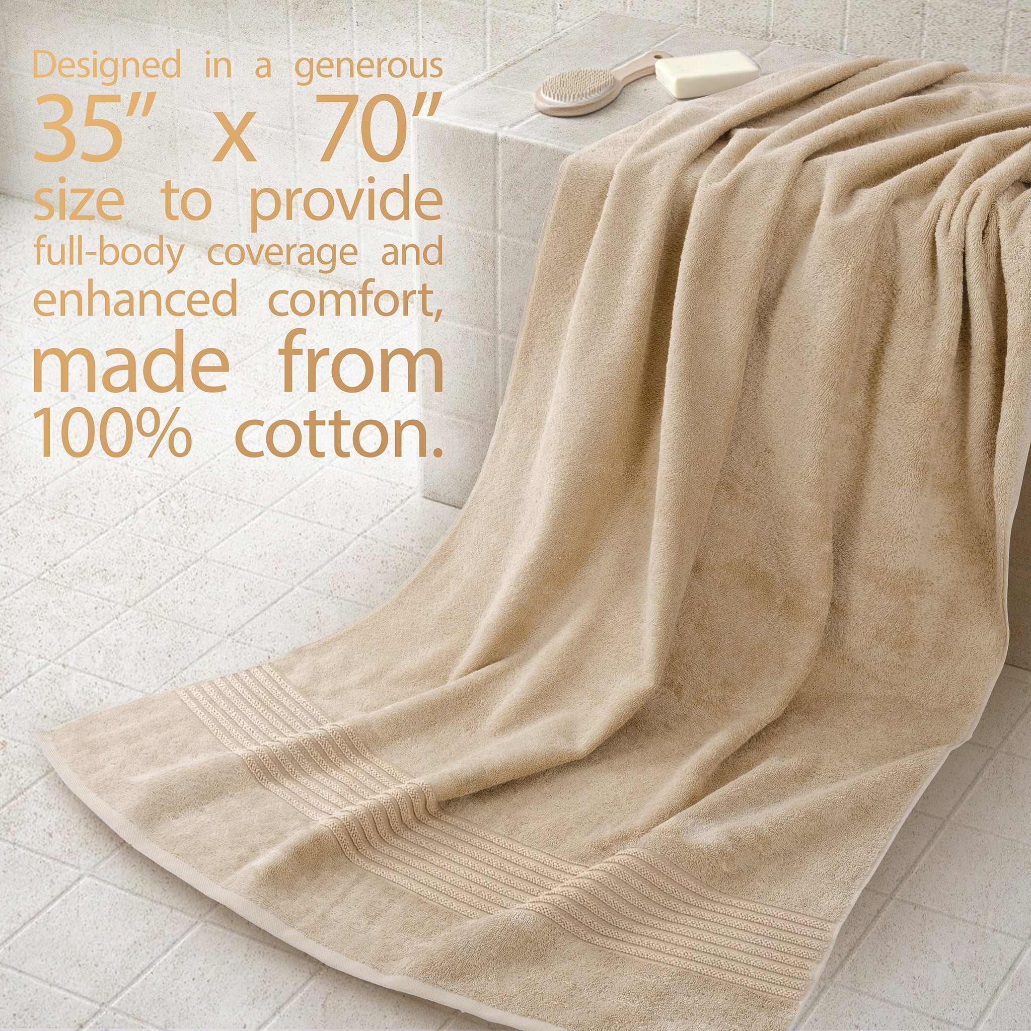 American Soft Linen Bekos 35x70 Inch Jumbo Bath Sheet Set of 2, Wholesale 100% Cotton Turkish Towel Set