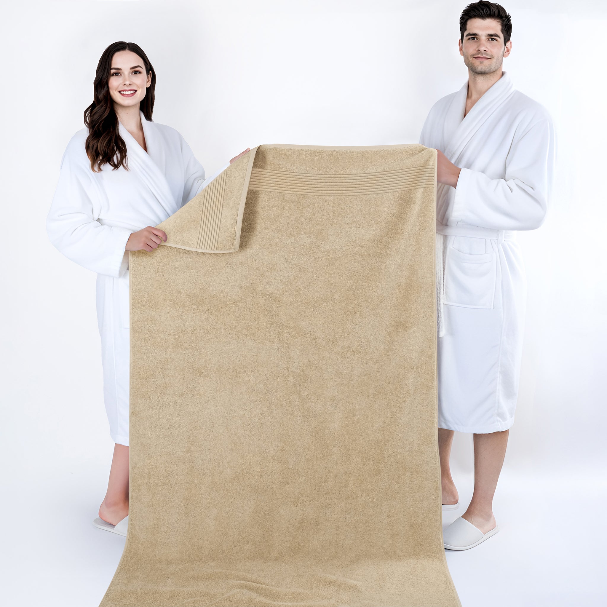 American Soft Linen Bekos 35x70 Inch Jumbo Bath Sheet Set of 2, Wholesale 100% Cotton Turkish Towel Set