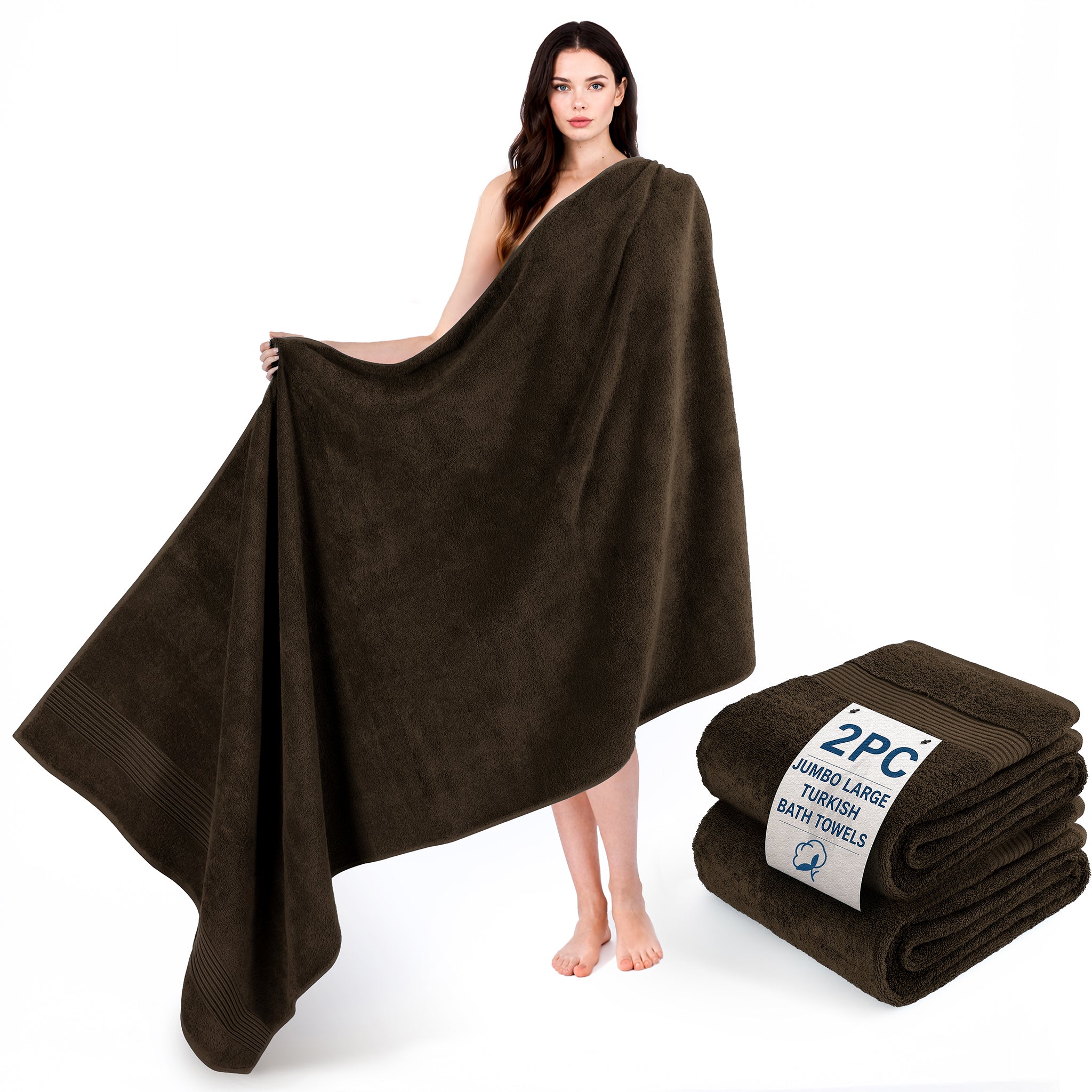 American Soft Linen Bekos 35x70 Inch Jumbo Bath Sheet Set of 2, Wholesale 100% Cotton Turkish Towel Set