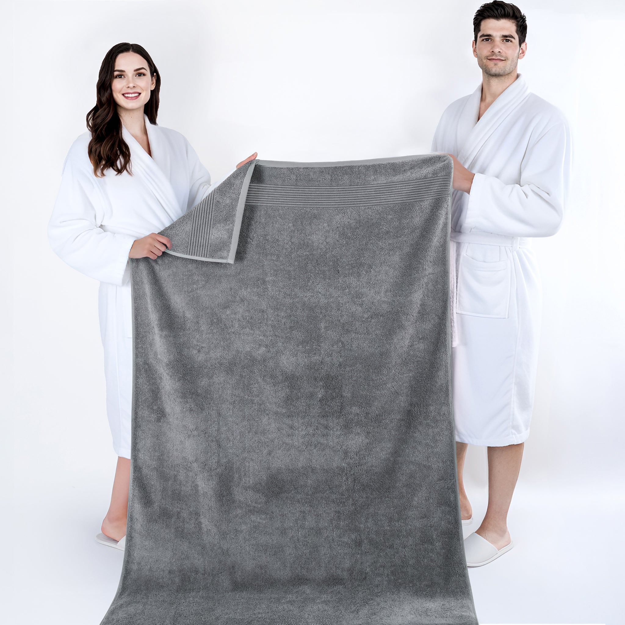 American Soft Linen Bekos 35x70 Inch Jumbo Bath Sheet Set of 2, Wholesale 100% Cotton Turkish Towel Set