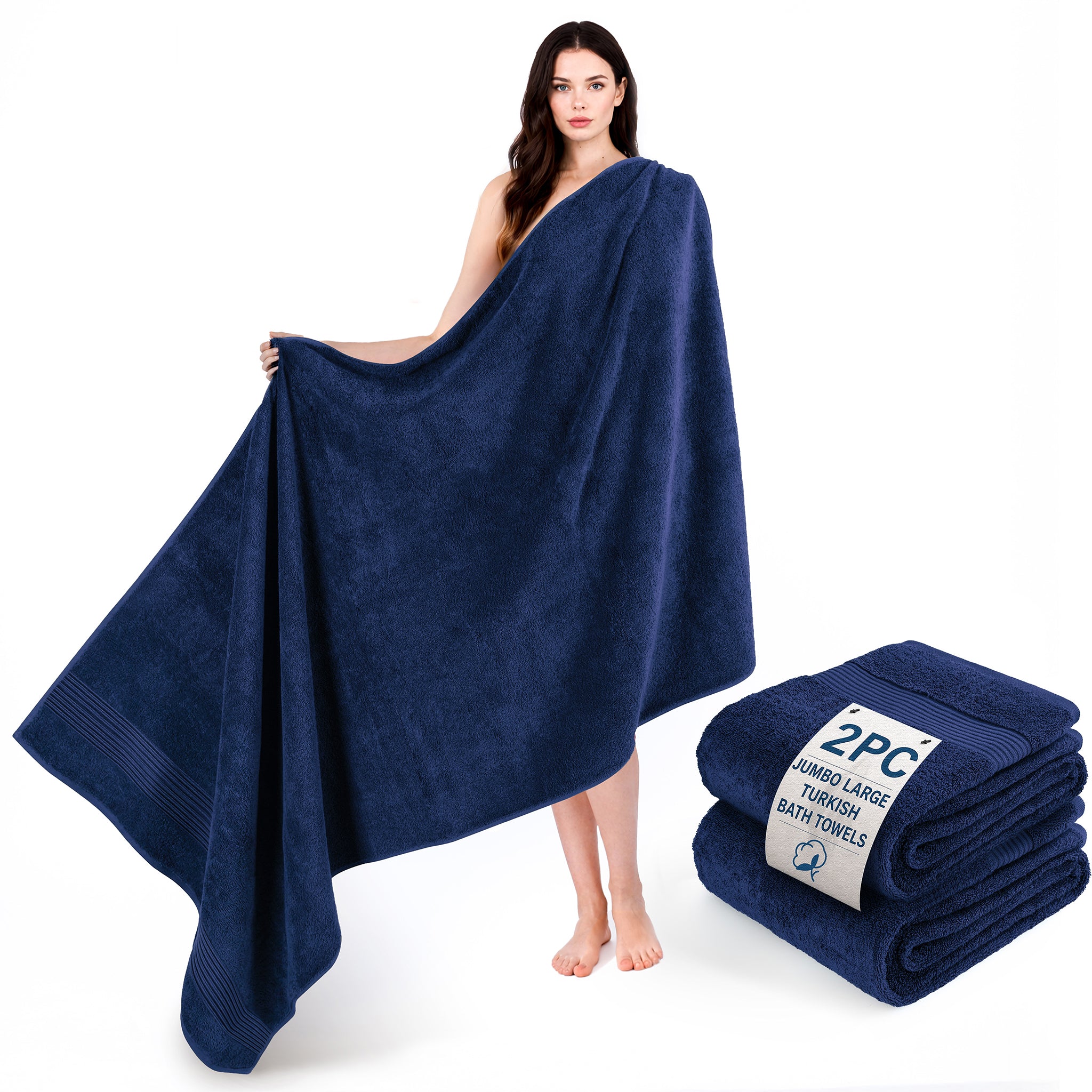 American Soft Linen Bekos 35x70 Inch Jumbo Bath Sheet Set of 2, Wholesale 100% Cotton Turkish Towel Set