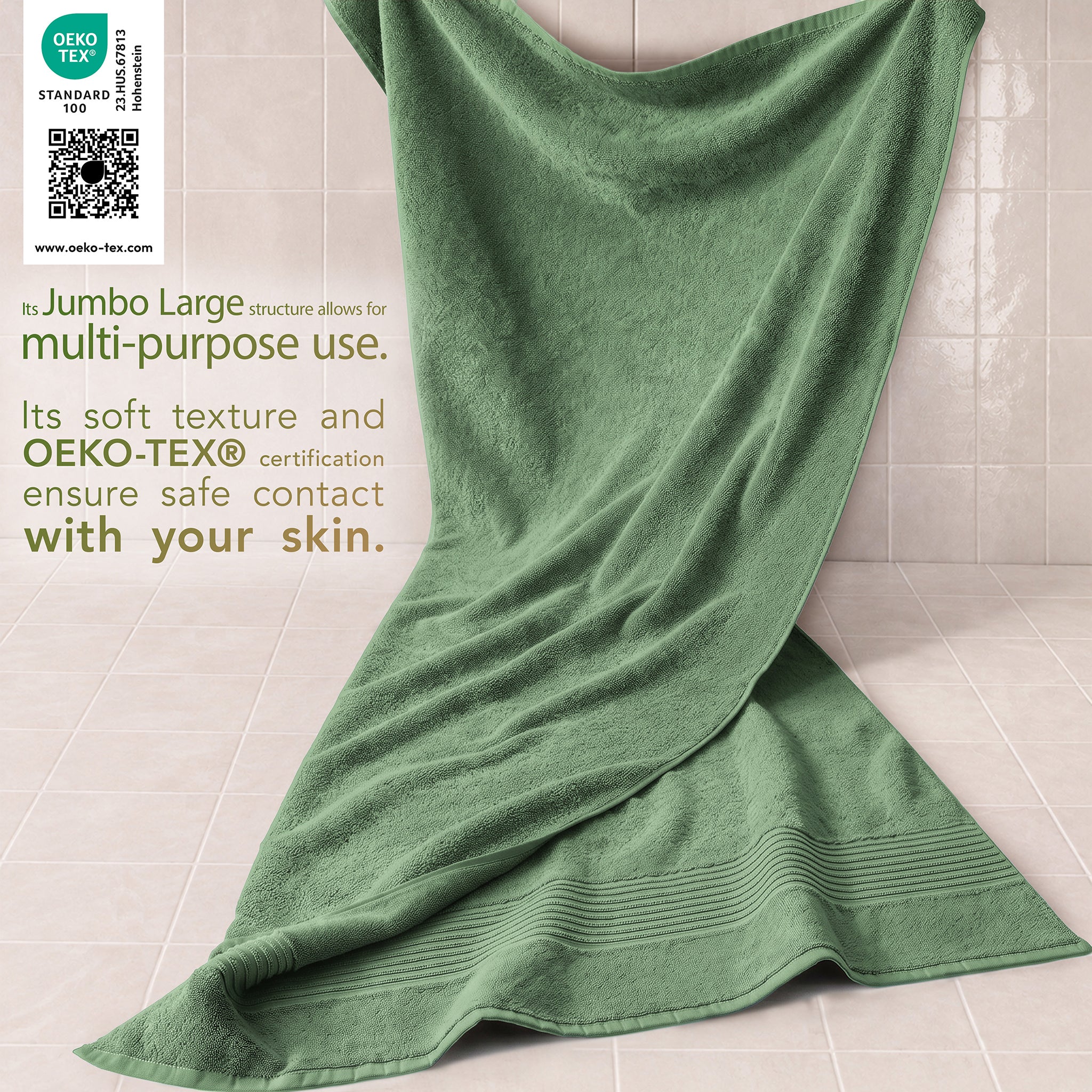 American Soft Linen Bekos 35x70 Inch Jumbo Bath Sheet Set of 2 – Extra Large 100% Cotton Turkish Bath Towels
