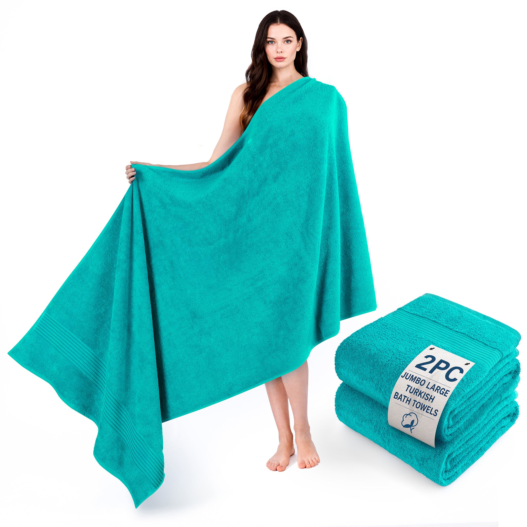 American Soft Linen Bekos 35x70 Inch Jumbo Bath Sheet Set of 2, Wholesale 100% Cotton Turkish Towel Set