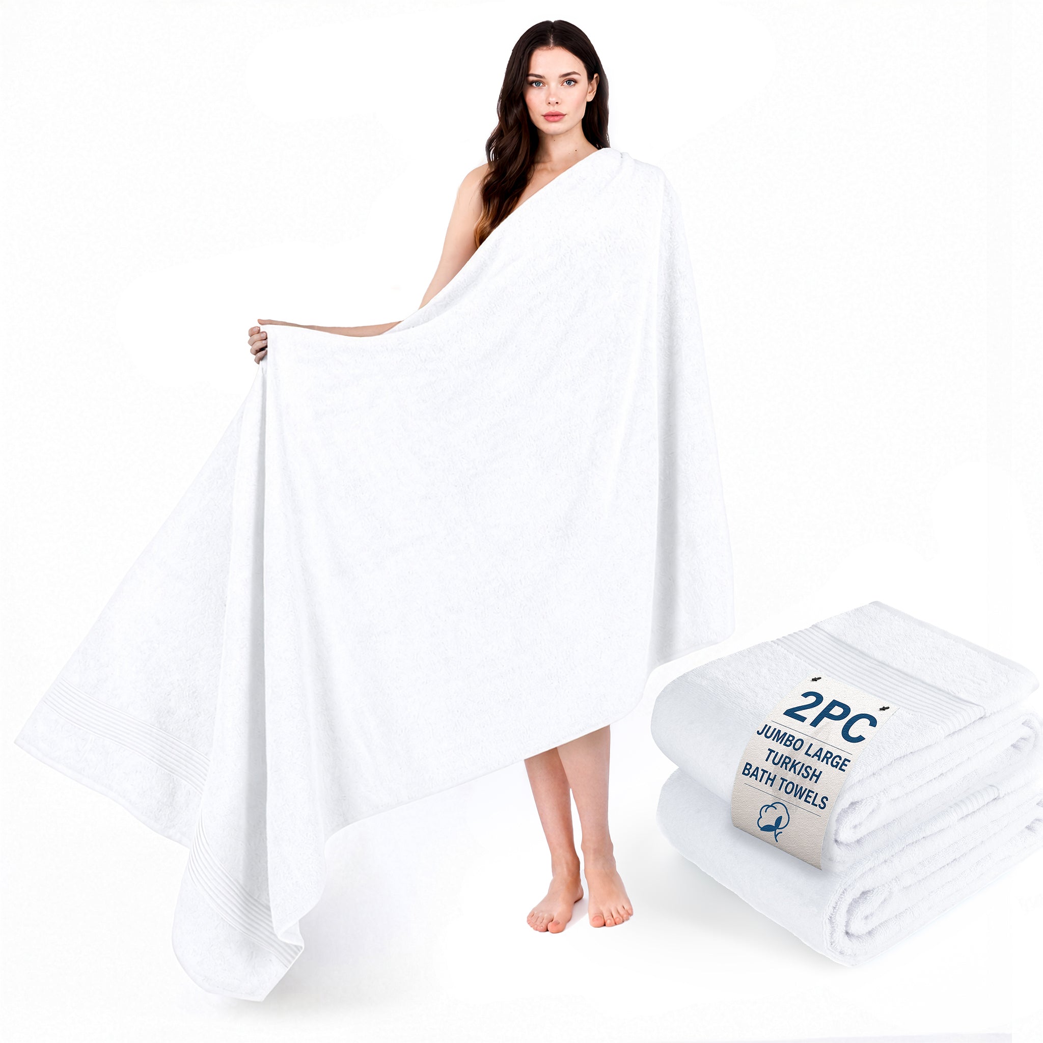 American Soft Linen Bekos 35x70 Inch Jumbo Bath Sheet Set of 2, Wholesale 100% Cotton Turkish Towel Set