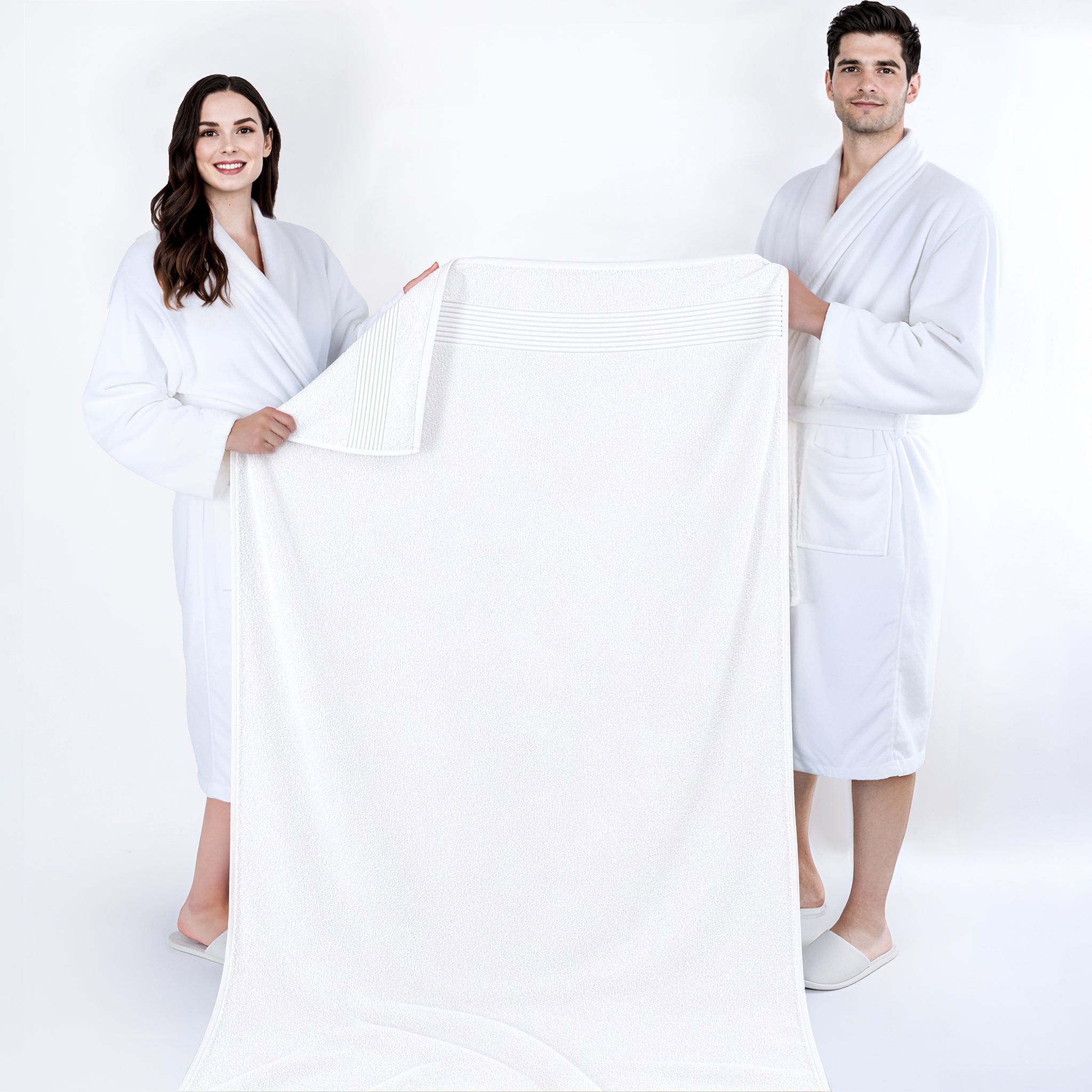 American Soft Linen Bekos 35x70 Inch Jumbo Bath Sheet Set of 2, Wholesale 100% Cotton Turkish Towel Set