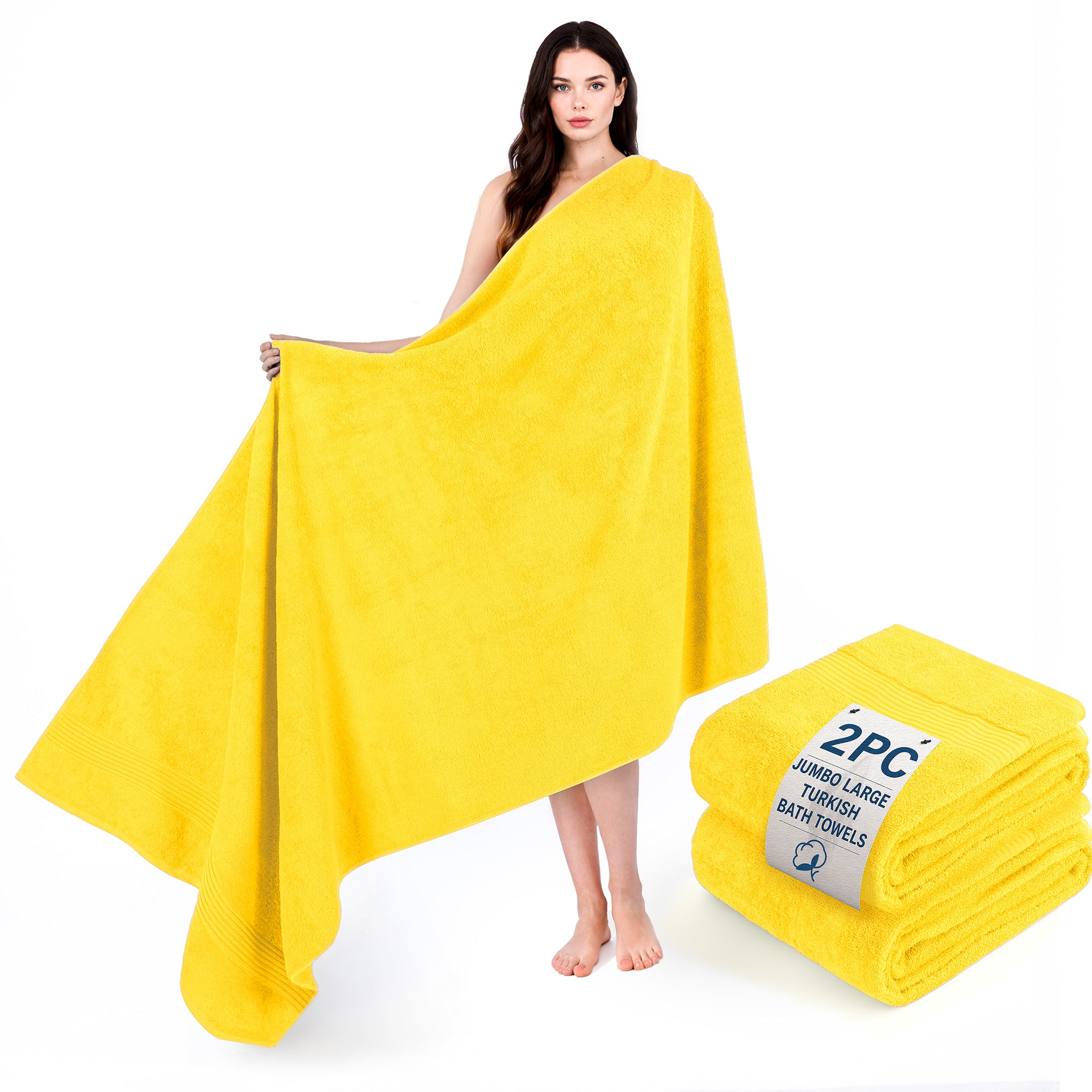 American Soft Linen Bekos 35x70 Inch Jumbo Bath Sheet Set of 2 – Extra Large 100% Cotton Turkish Bath Towels