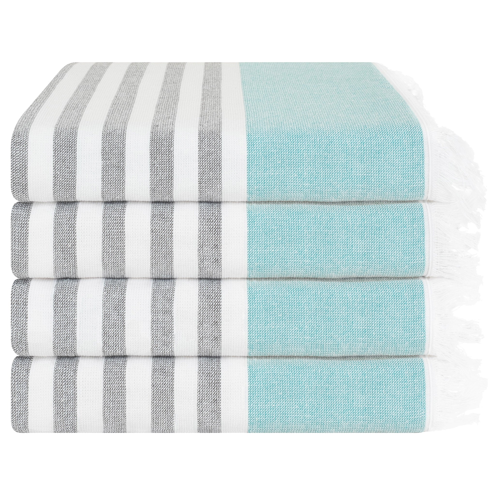 4 Packed 100% Cotton Terry Peshtemal & Beach Towel Sky Blue-01