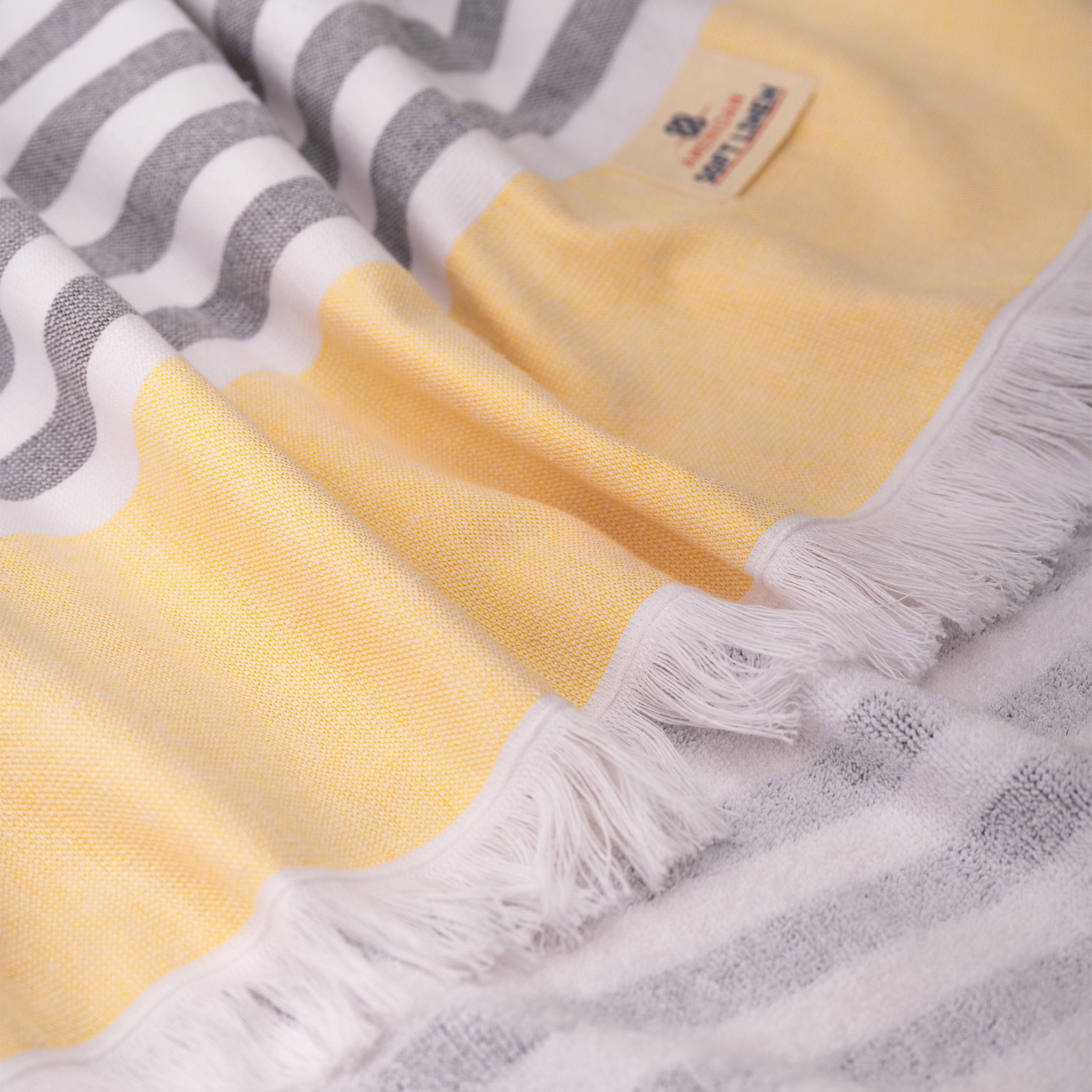 4 Packed 100% Cotton Terry Peshtemal & Beach Towel Yellow-05