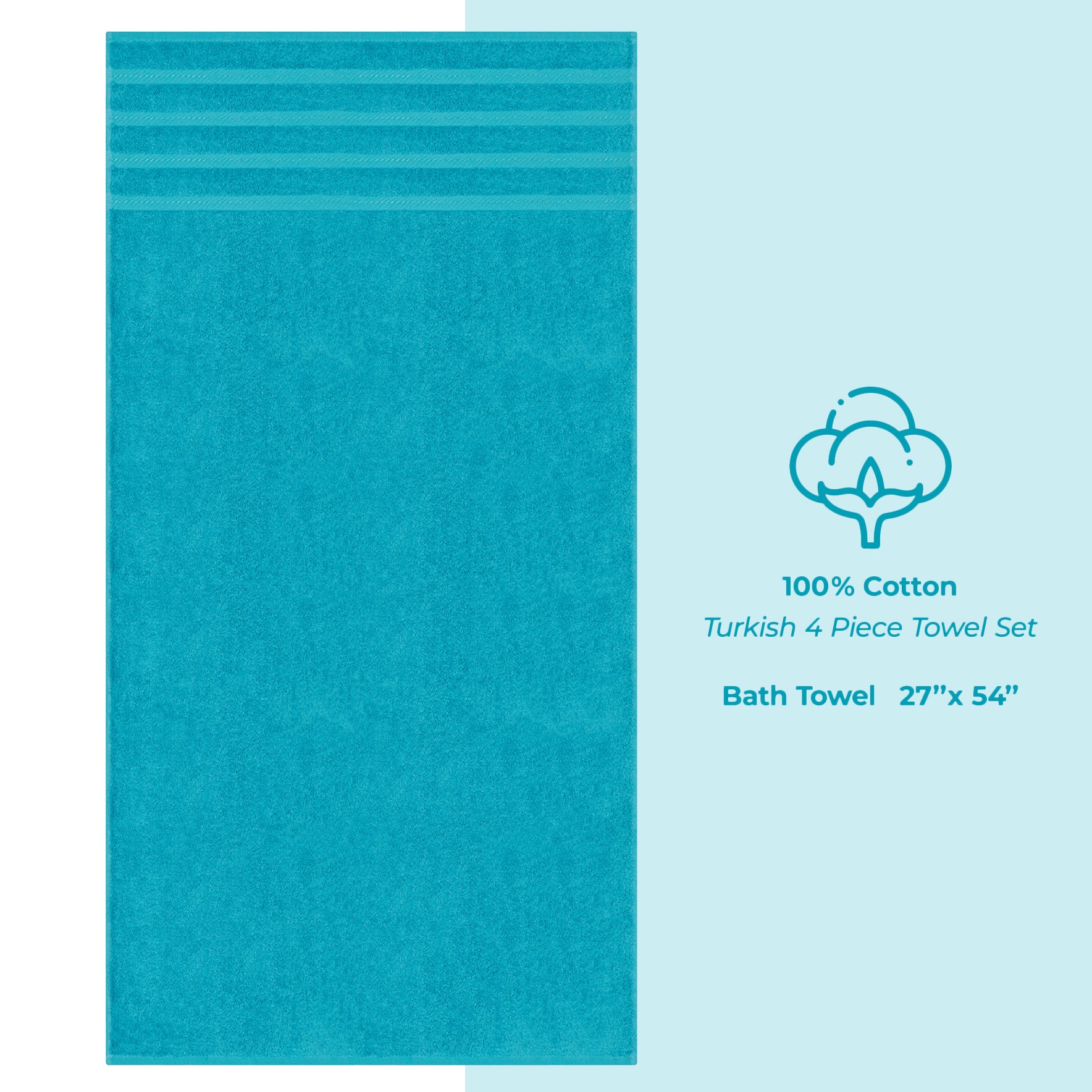American Soft Linen 100% Cotton Turkish Towels for Bathroom, 4 Pack Bath Towel Set, Super Soft, Extra Large Bath Towels