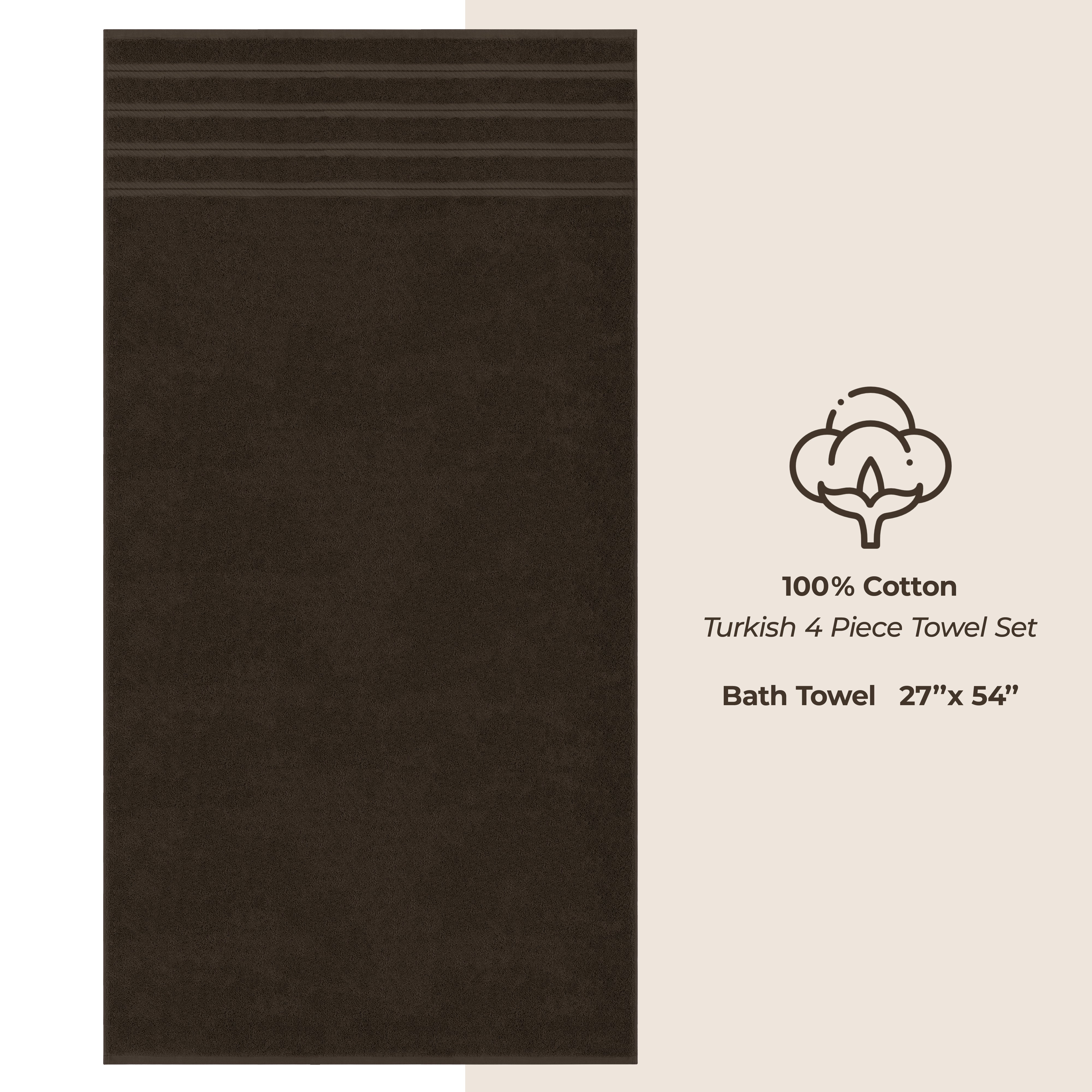 American Soft Linen 100% Cotton Turkish Towels for Bathroom, 4 Pack Bath Towel Set, Super Soft, Extra Large Bath Towels