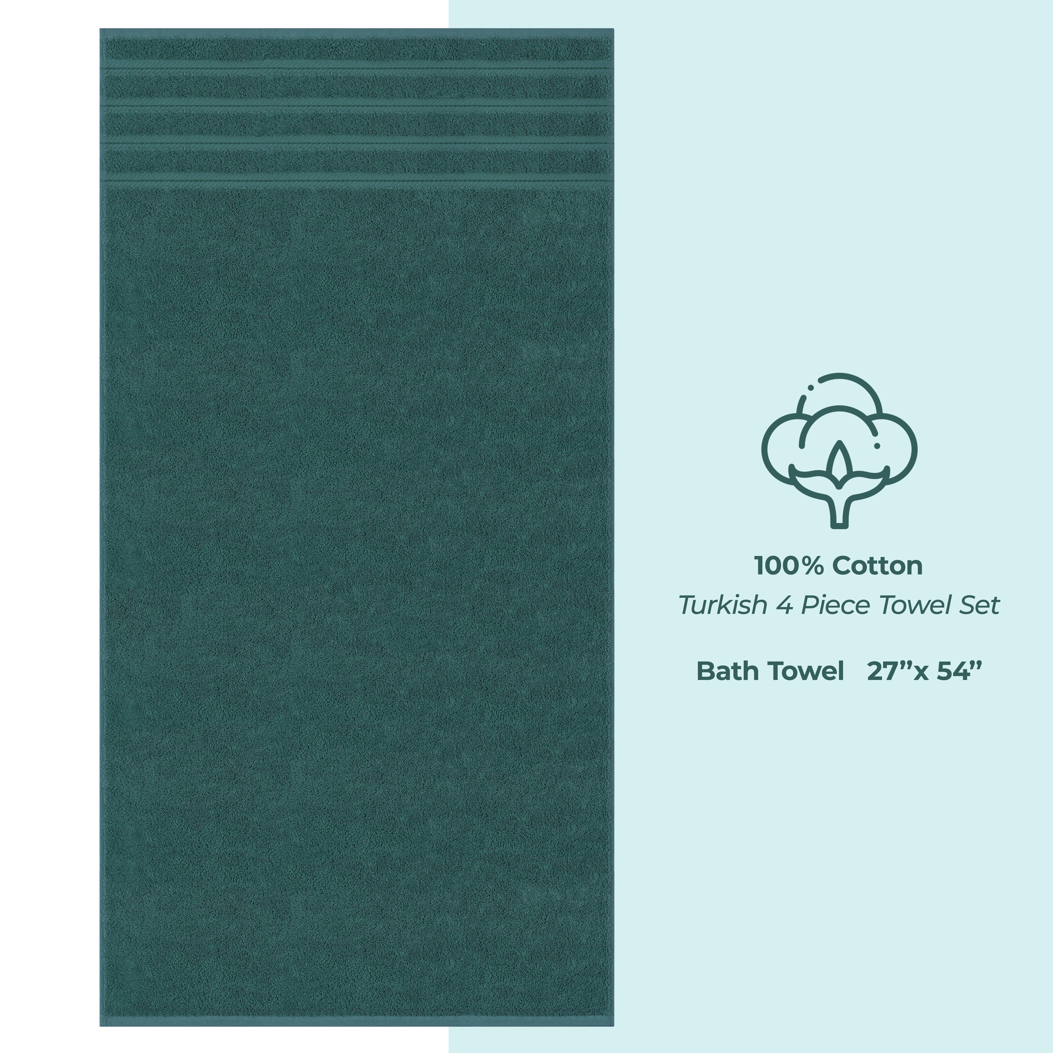 American Soft Linen 100% Cotton Turkish Towels for Bathroom, 4 Pack Bath Towel Set, Super Soft, Extra Large Bath Towels