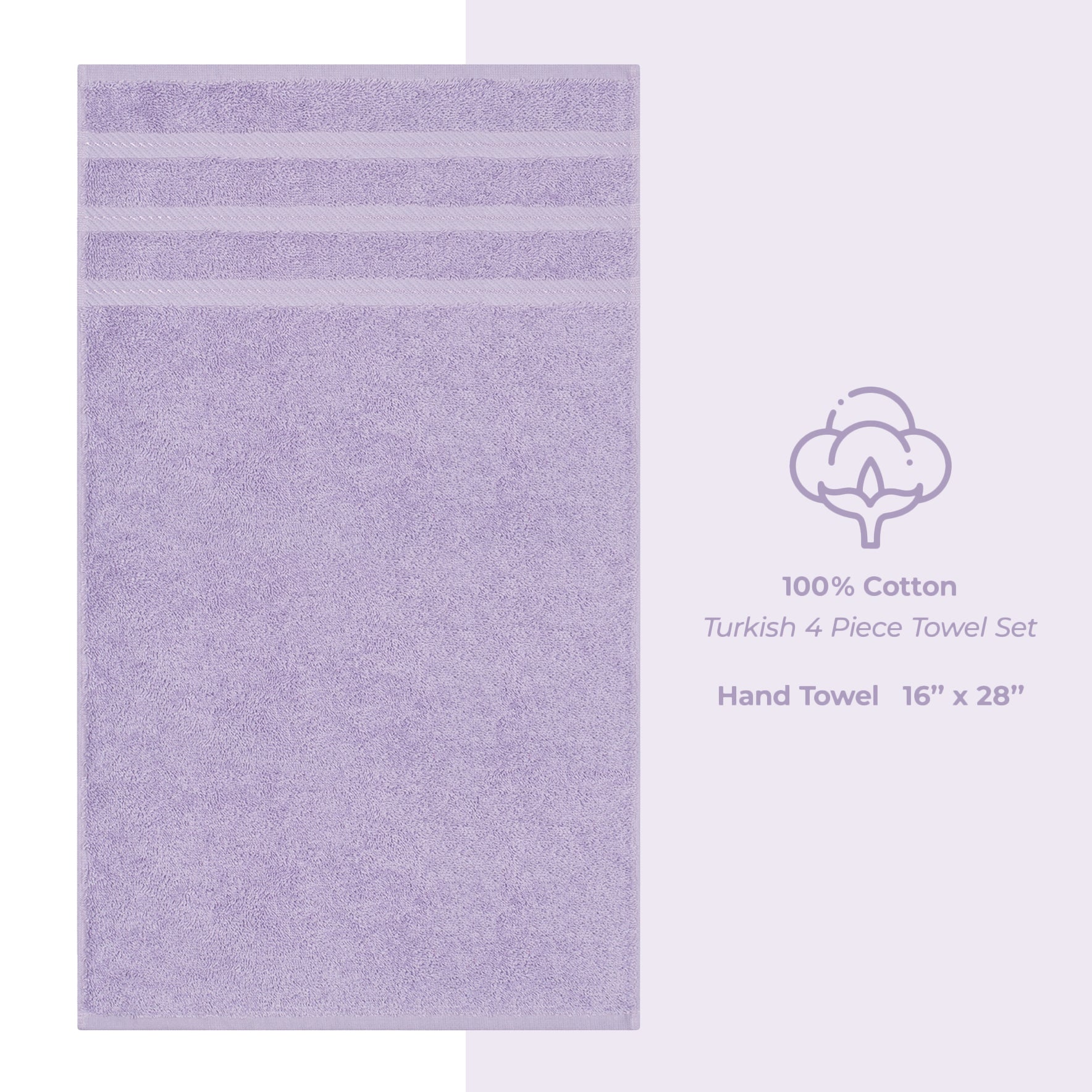 American Soft Linen 100% Cotton Turkish Towels, 4 Pack Hand Towel Set, Super Soft, Absorbent, Quick Dry Premium Towels