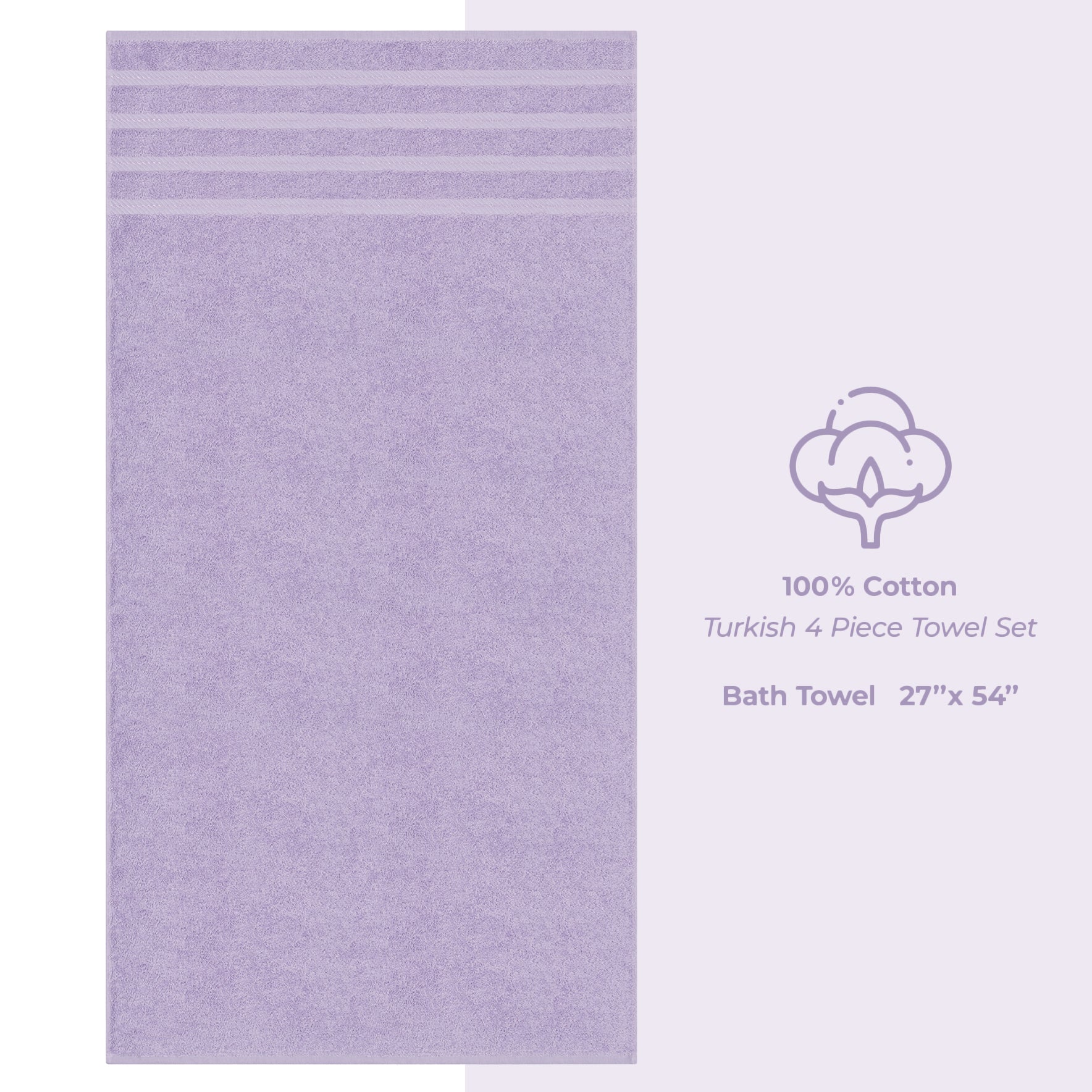 American Soft Linen 100% Cotton Turkish Towels for Bathroom, 4 Pack Bath Towel Set, Super Soft, Extra Large Bath Towels
