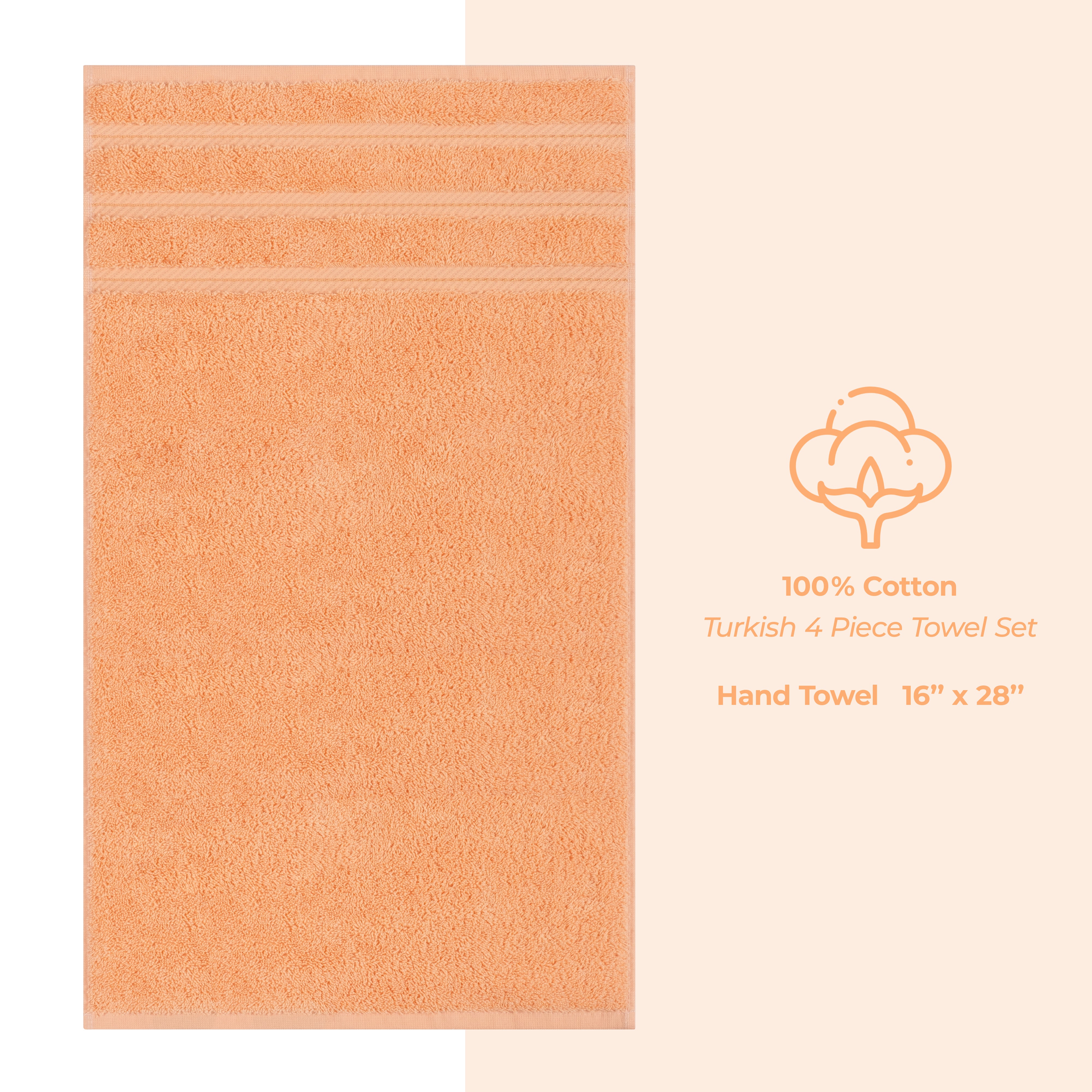 American Soft Linen 100% Cotton Turkish Towels, 4 Pack Hand Towel Set, Super Soft, Absorbent, Quick Dry Premium Towels