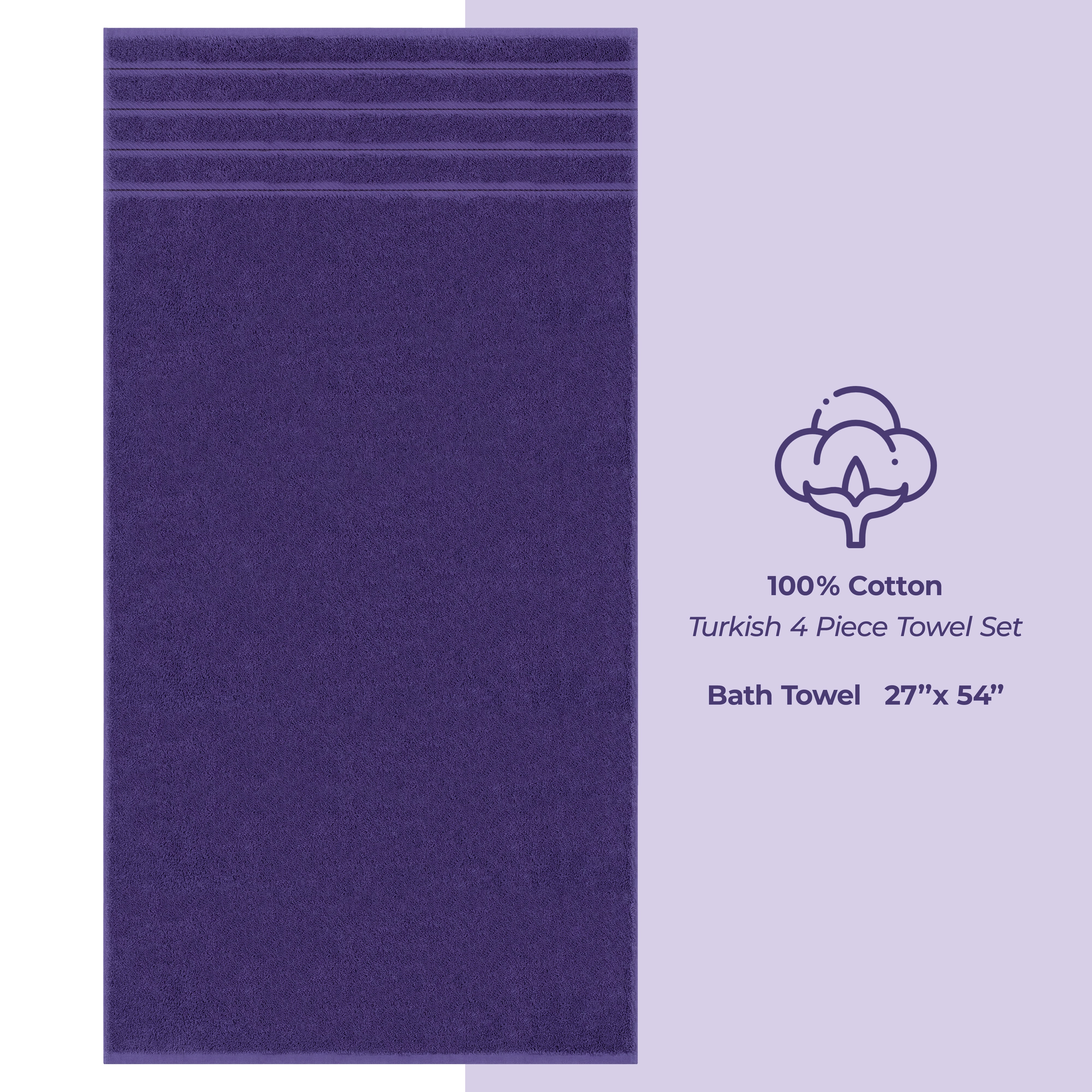American Soft Linen 100% Cotton Turkish Towels for Bathroom, 4 Pack Bath Towel Set, Super Soft, Extra Large Bath Towels