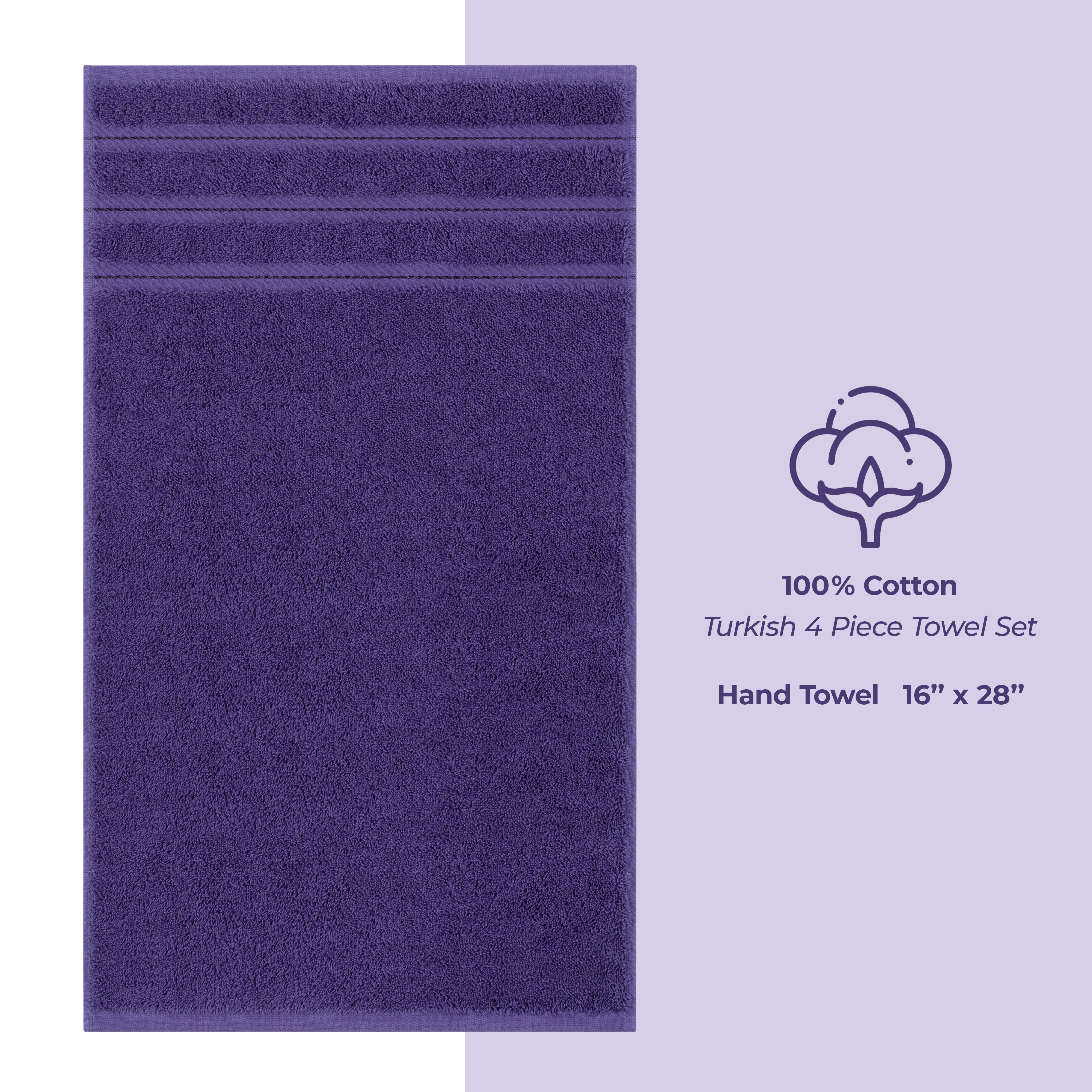 American Soft Linen 100% Cotton Turkish Towels, 4 Pack Hand Towel Set, Super Soft, Absorbent, Quick Dry Premium Towels