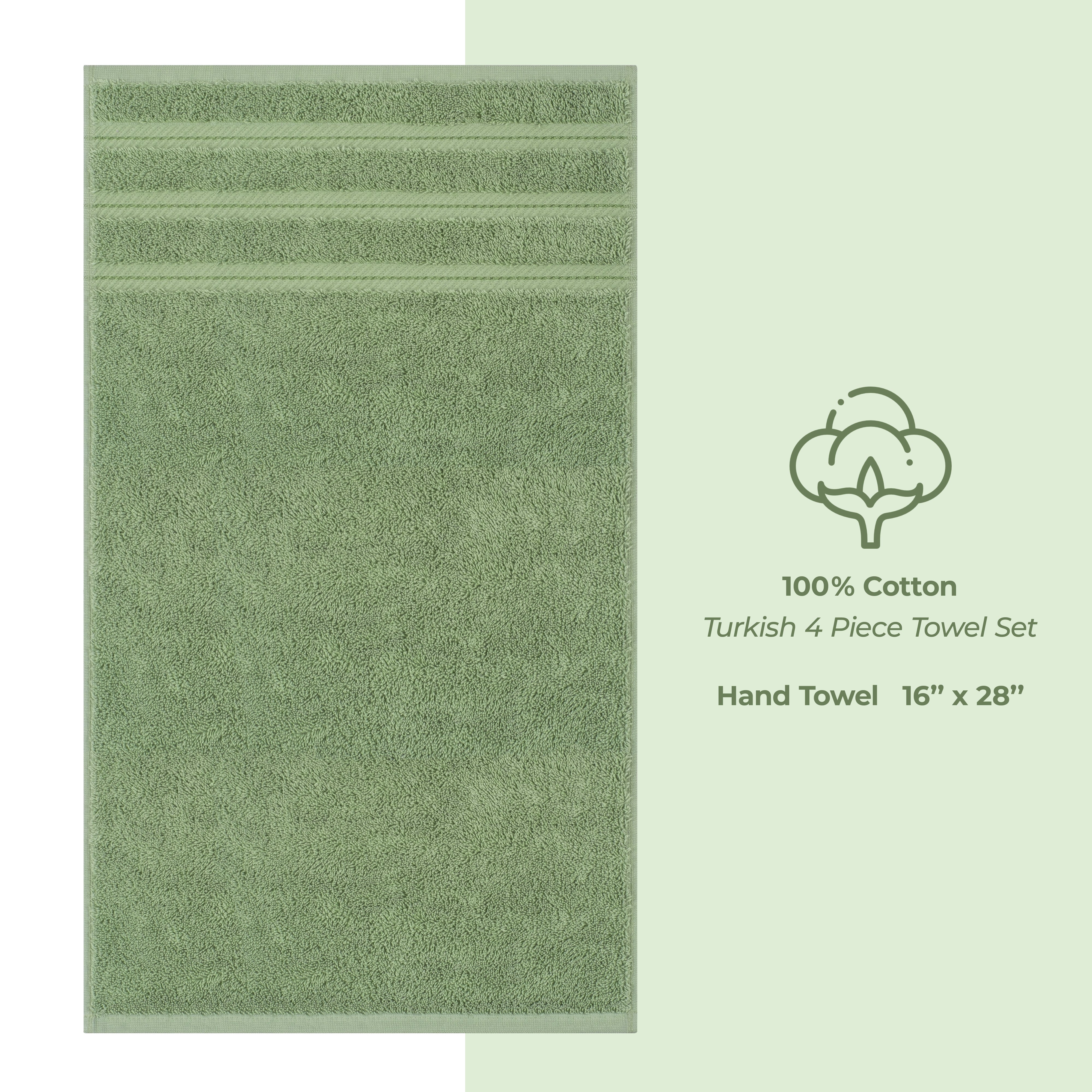 American Soft Linen 100% Cotton Turkish Towels, 4 Pack Hand Towel Set, Super Soft, Absorbent, Quick Dry Premium Towels