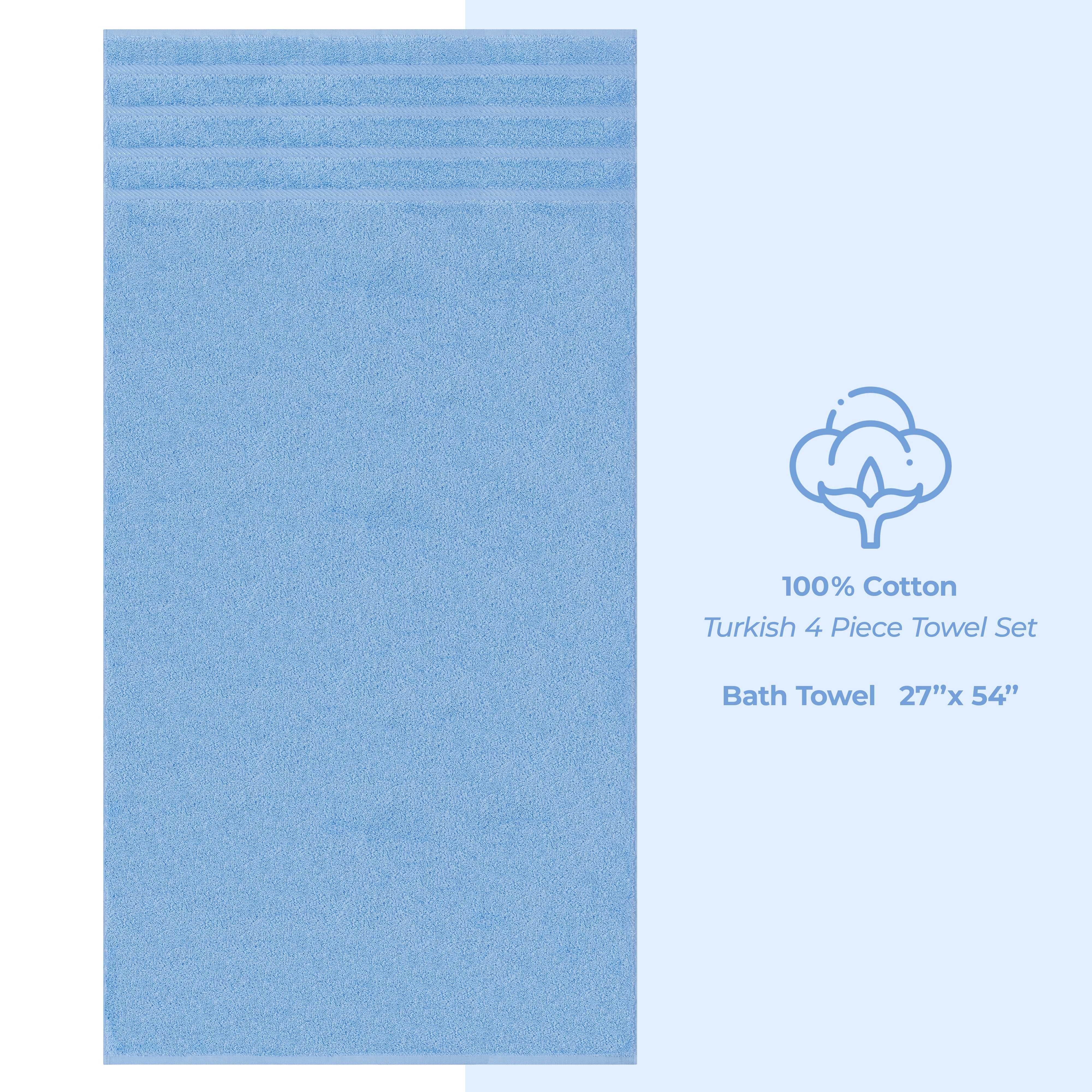 American Soft Linen 100% Cotton Turkish Towels for Bathroom, 4 Pack Bath Towel Set, Super Soft, Extra Large Bath Towels