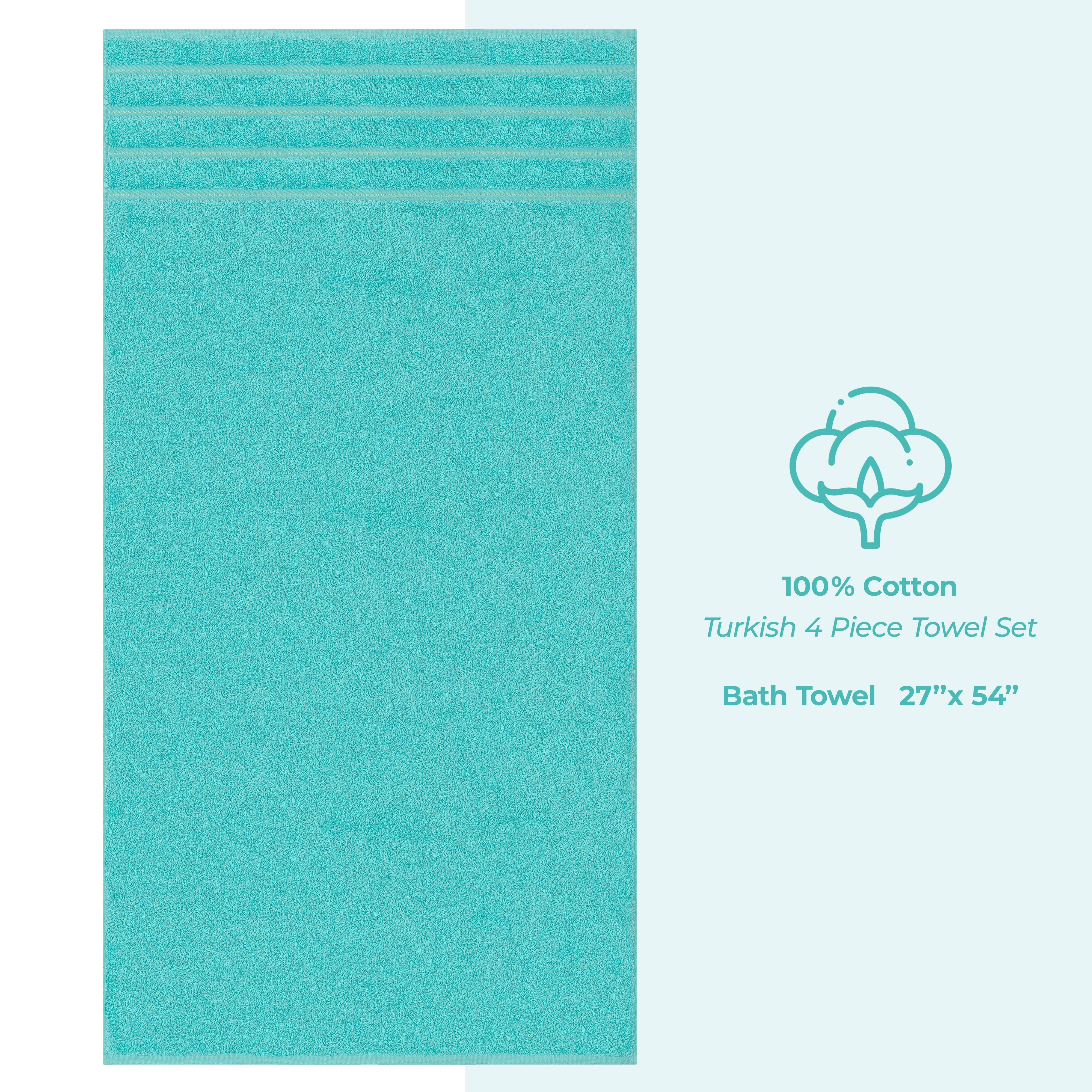 American Soft Linen 100% Cotton Turkish Towels for Bathroom, 4 Pack Bath Towel Set, Super Soft, Extra Large Bath Towels