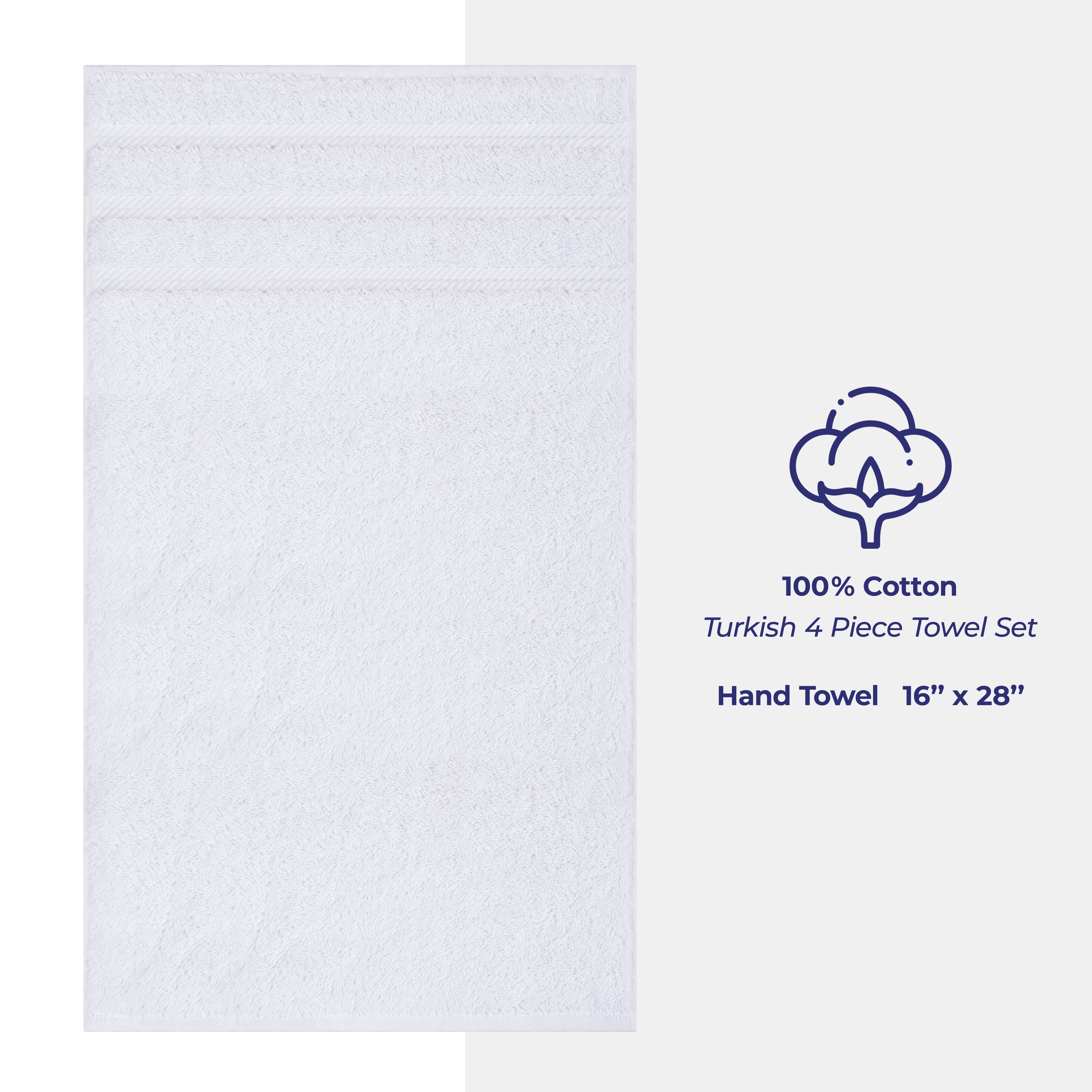 American Soft Linen 100% Cotton Turkish Towels, 4 Pack Hand Towel Set, Super Soft, Absorbent, Quick Dry Premium Towels