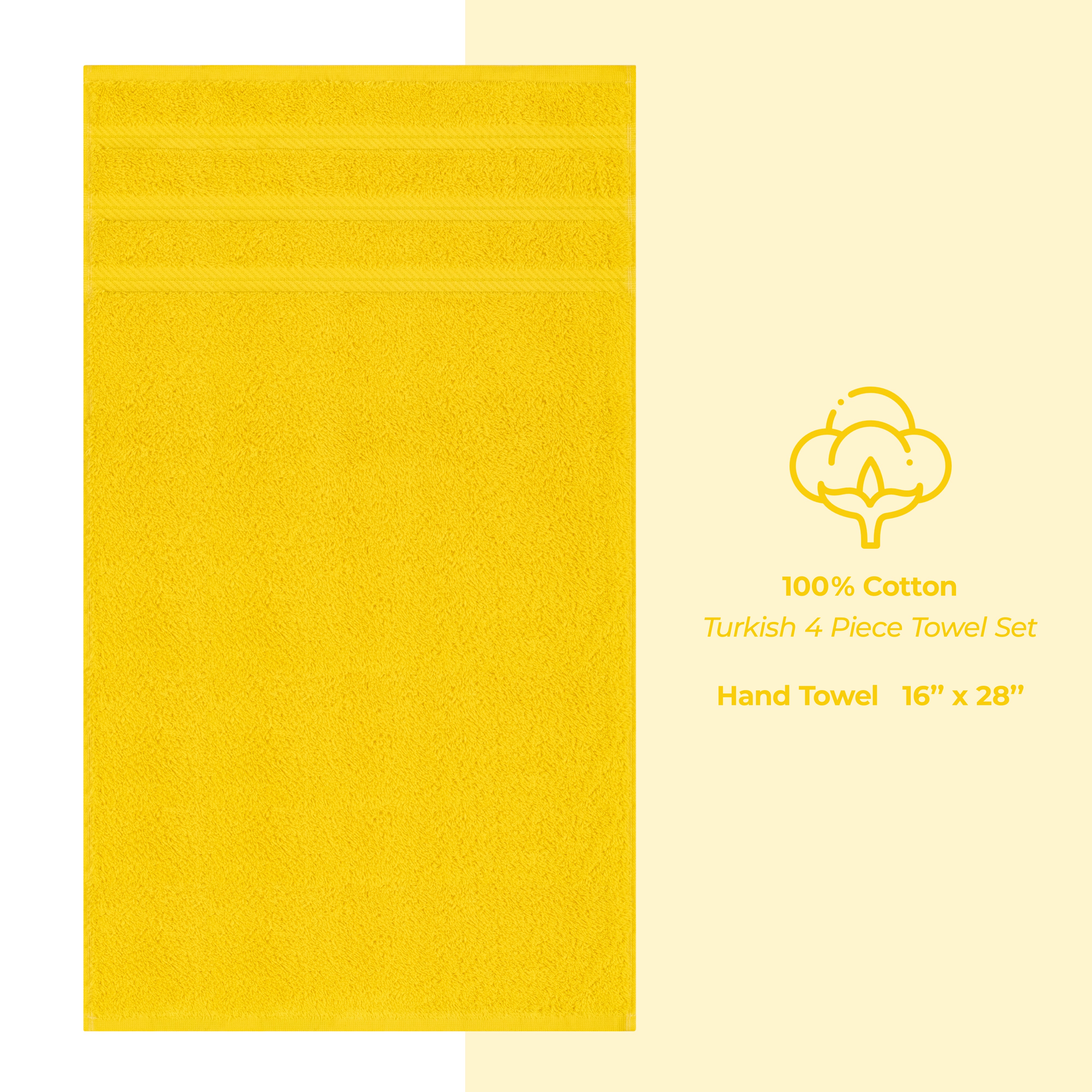 American Soft Linen 100% Cotton Turkish Towels, 4 Pack Hand Towel Set, Super Soft, Absorbent, Quick Dry Premium Towels