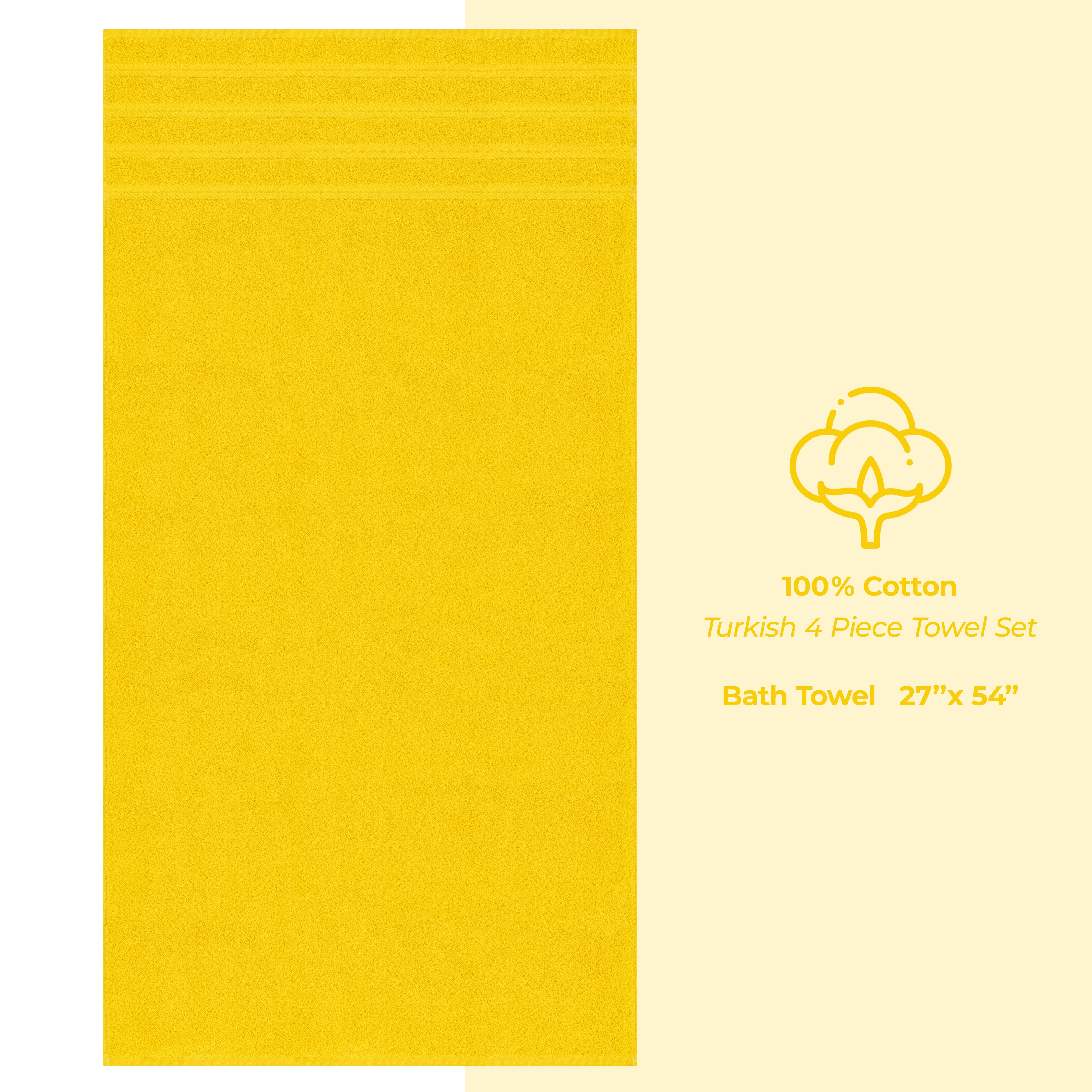 American Soft Linen 100% Cotton Turkish Towels for Bathroom, 4 Pack Bath Towel Set, Super Soft, Extra Large Bath Towels