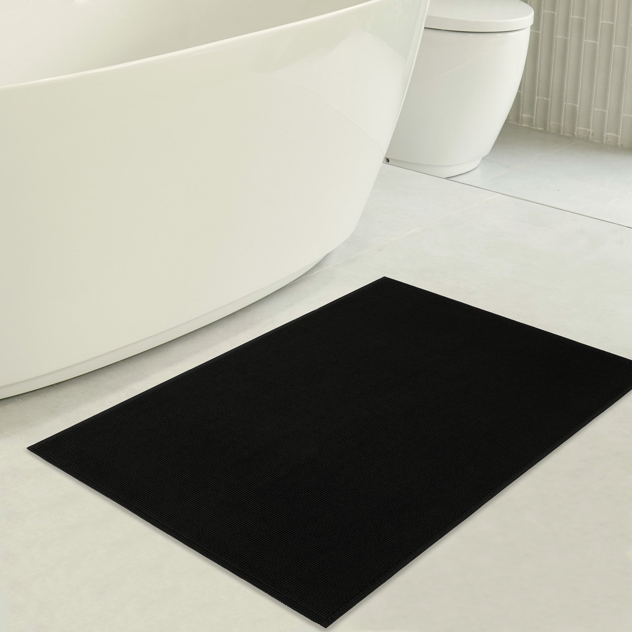 American Soft Linen 100% Cotton Bath Mat Rugs, 17x24 inches Slip Resistant Bottom Base Bath Mats for Bathroom