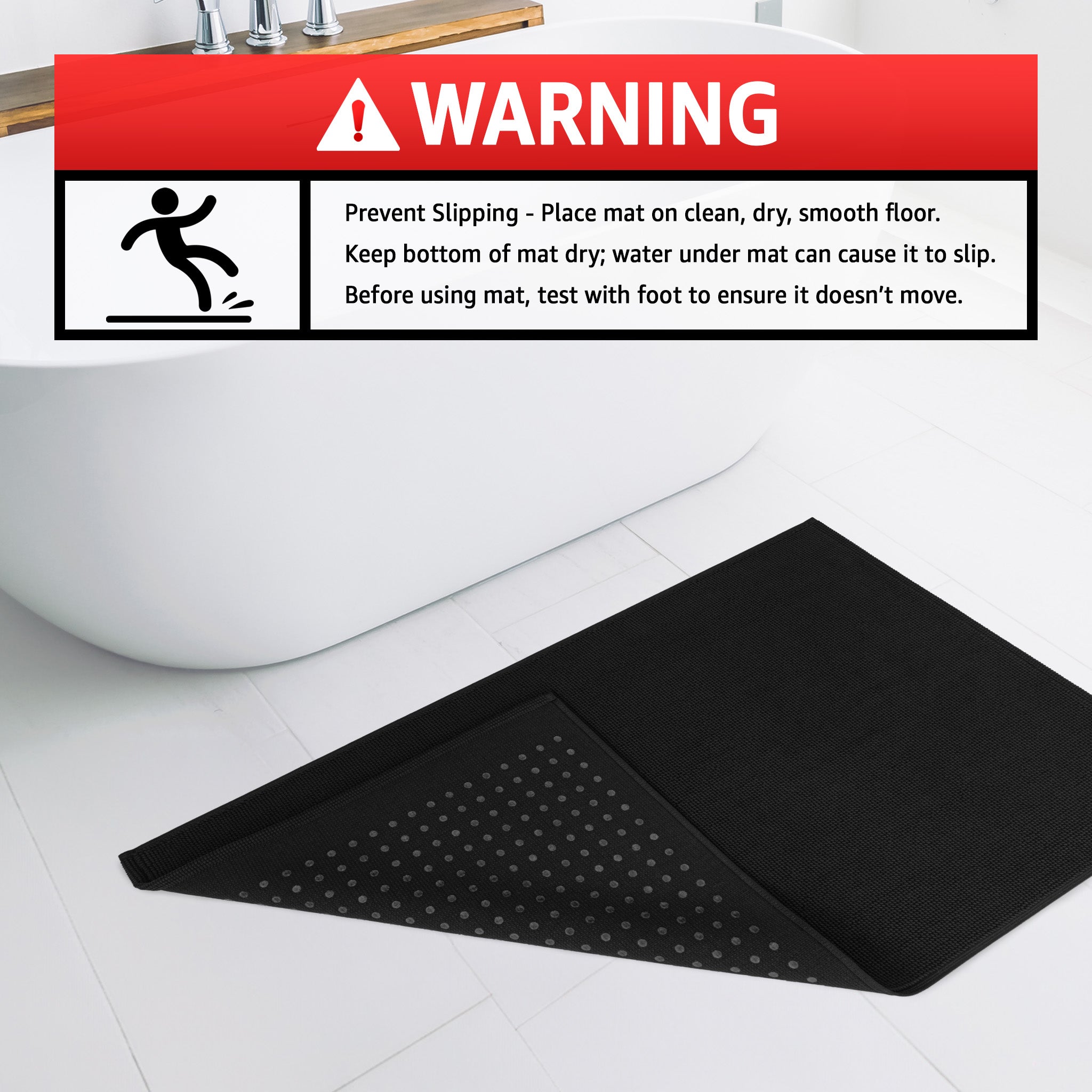 American Soft Linen 100% Cotton Bath Mat Rugs, 17x24 inches Slip Resistant Bottom Base Bath Mats for Bathroom