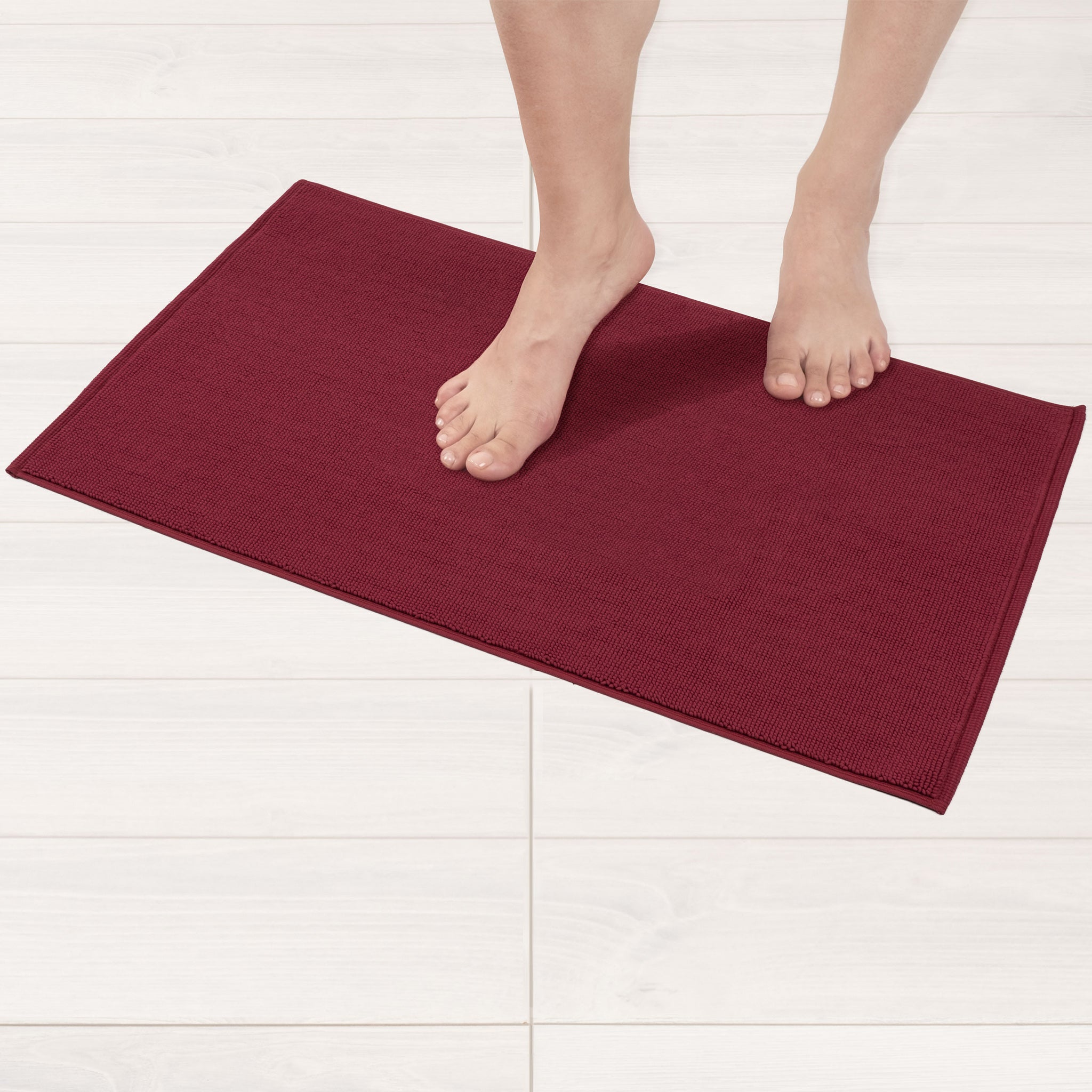 American Soft Linen 100% Cotton Bath Mat Rugs, 17x24 inches Slip Resistant Bottom Base Bath Mats for Bathroom