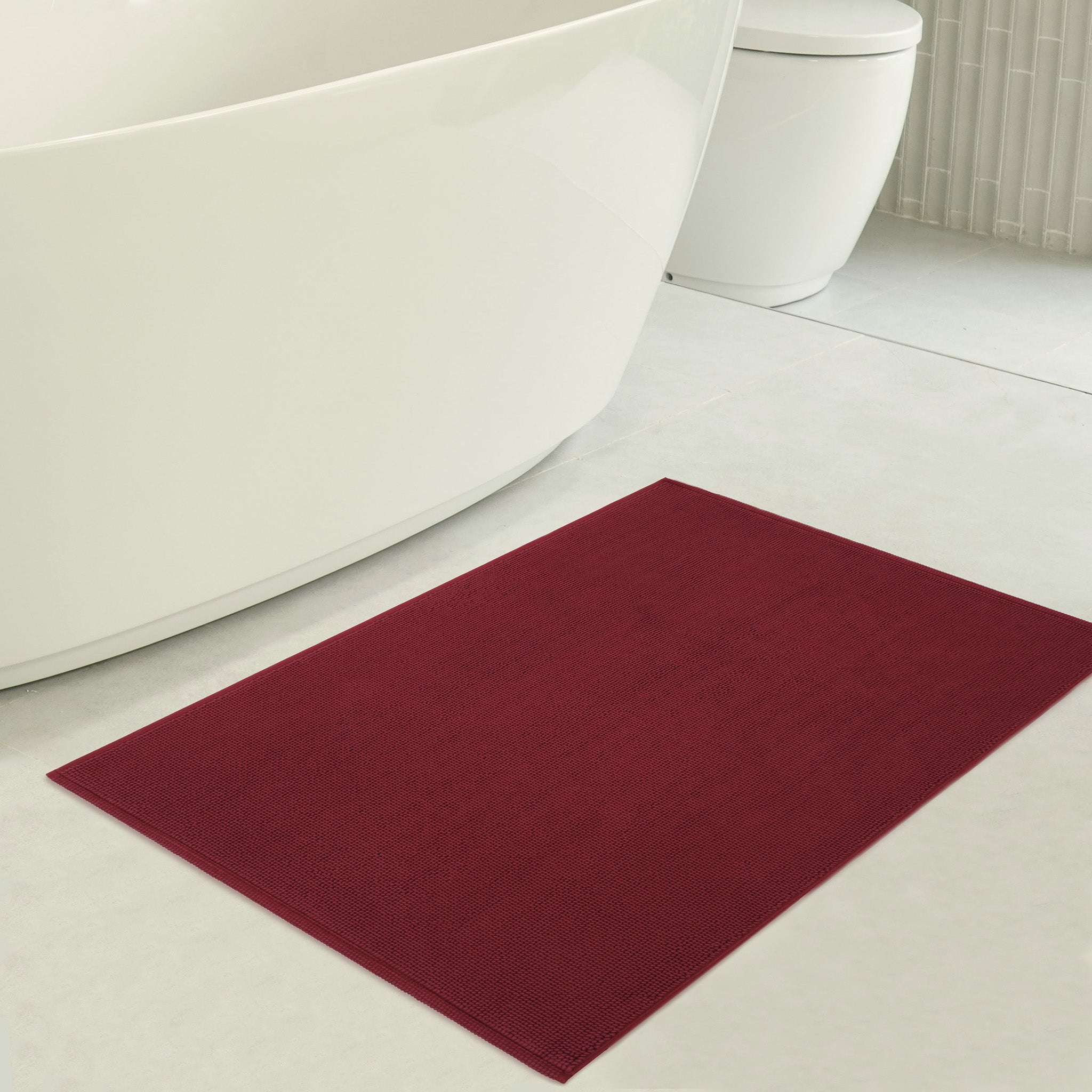 American Soft Linen 100% Cotton Bath Mat Rugs, 17x24 inches Slip Resistant Bottom Base Bath Mats for Bathroom