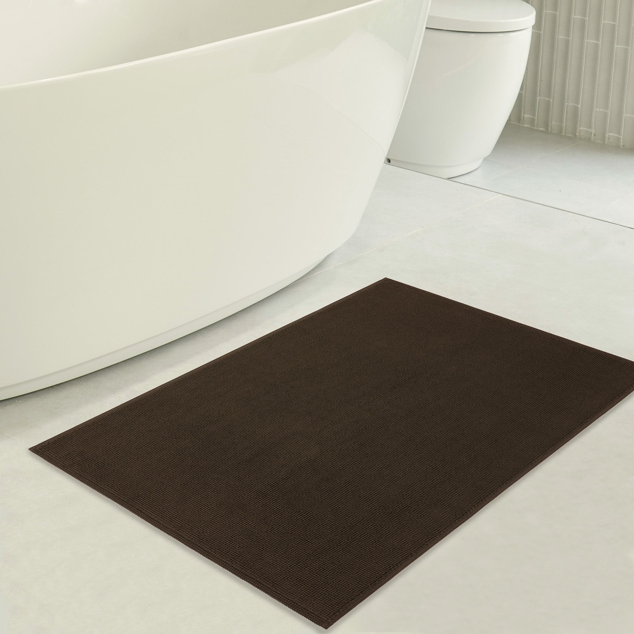 American Soft Linen 100% Cotton Bath Mat Rugs, 17x24 inches Slip Resistant Bottom Base Bath Mats for Bathroom