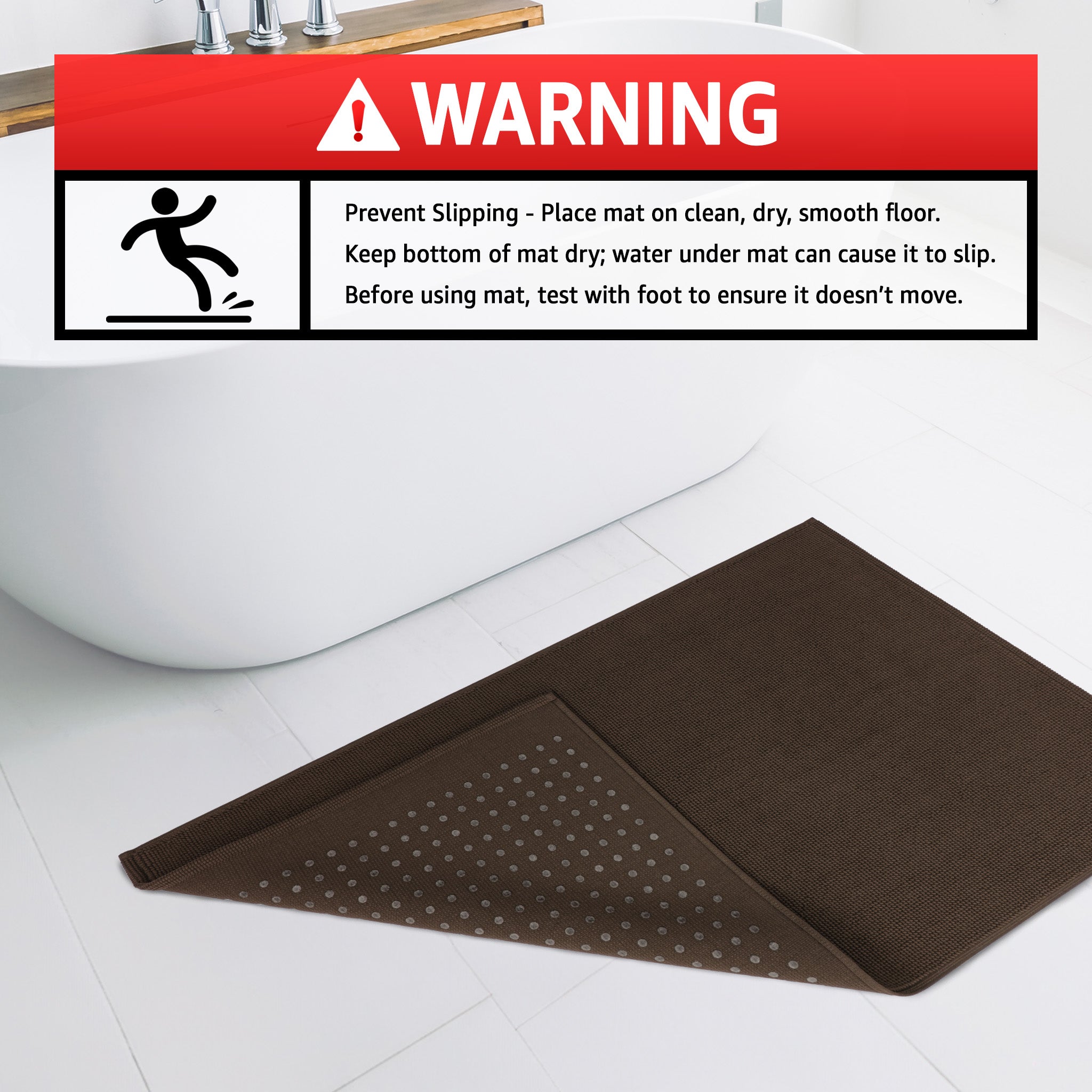 American Soft Linen 100% Cotton Bath Mat Rugs, 17x24 inches Slip Resistant Bottom Base Bath Mats for Bathroom