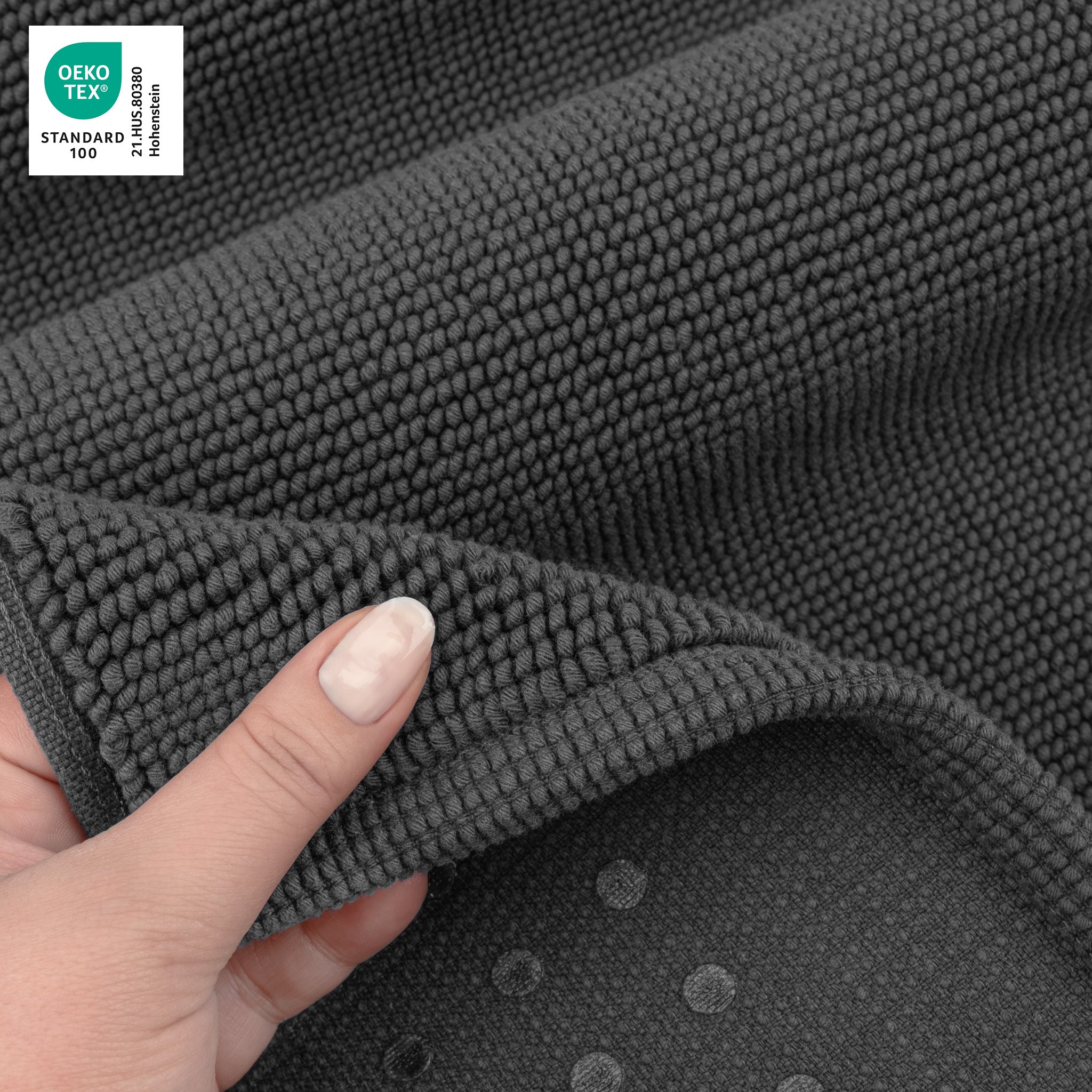 American Soft Linen 100% Cotton Bath Mat Rugs, 17x24 inches Slip Resistant Bottom Base Bath Mats for Bathroom