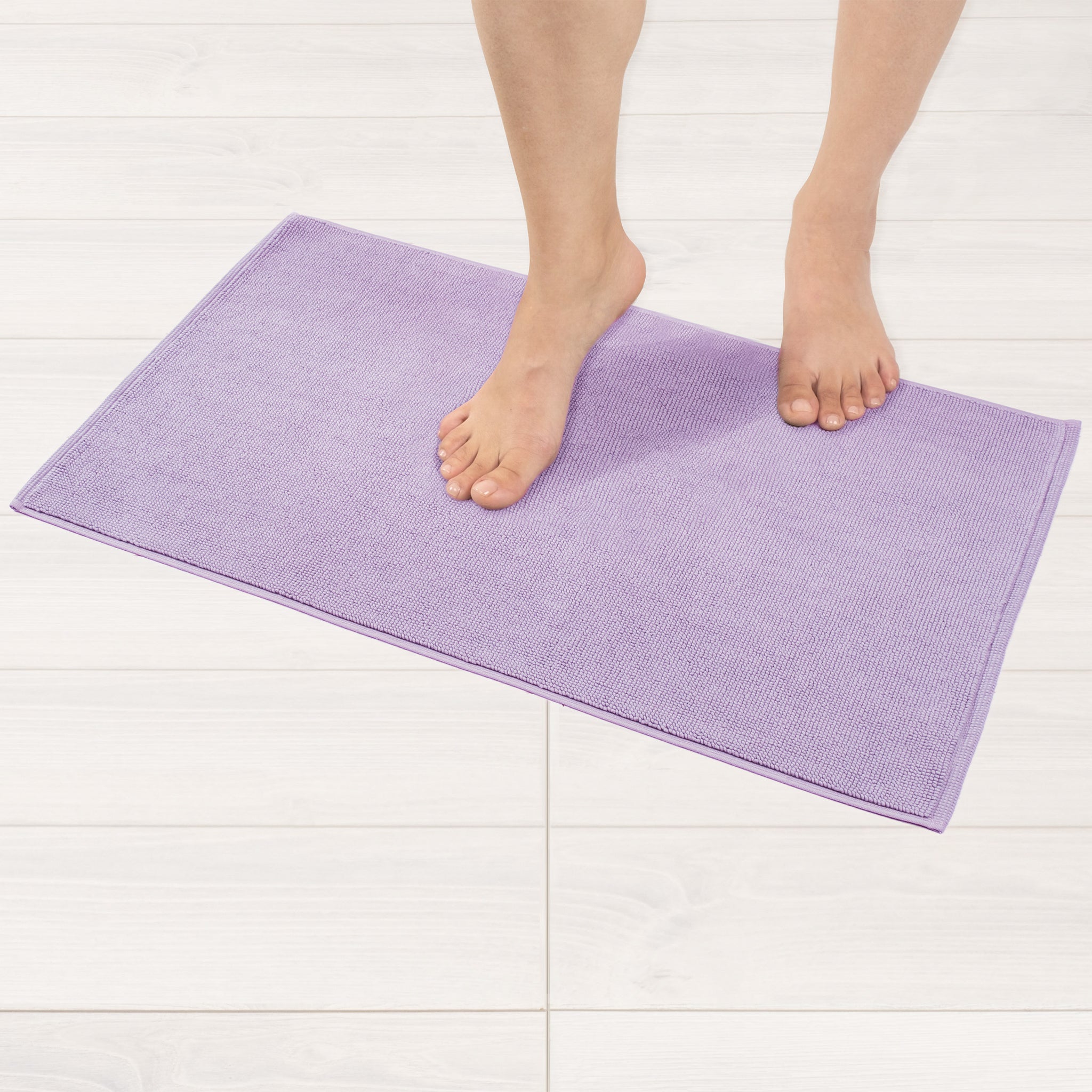 American Soft Linen 100% Cotton Bath Mat Rugs, 17x24 inches with Silicone Backing, Soft Absorbent Grip-Enhanced Bath Mats for Bathroom
