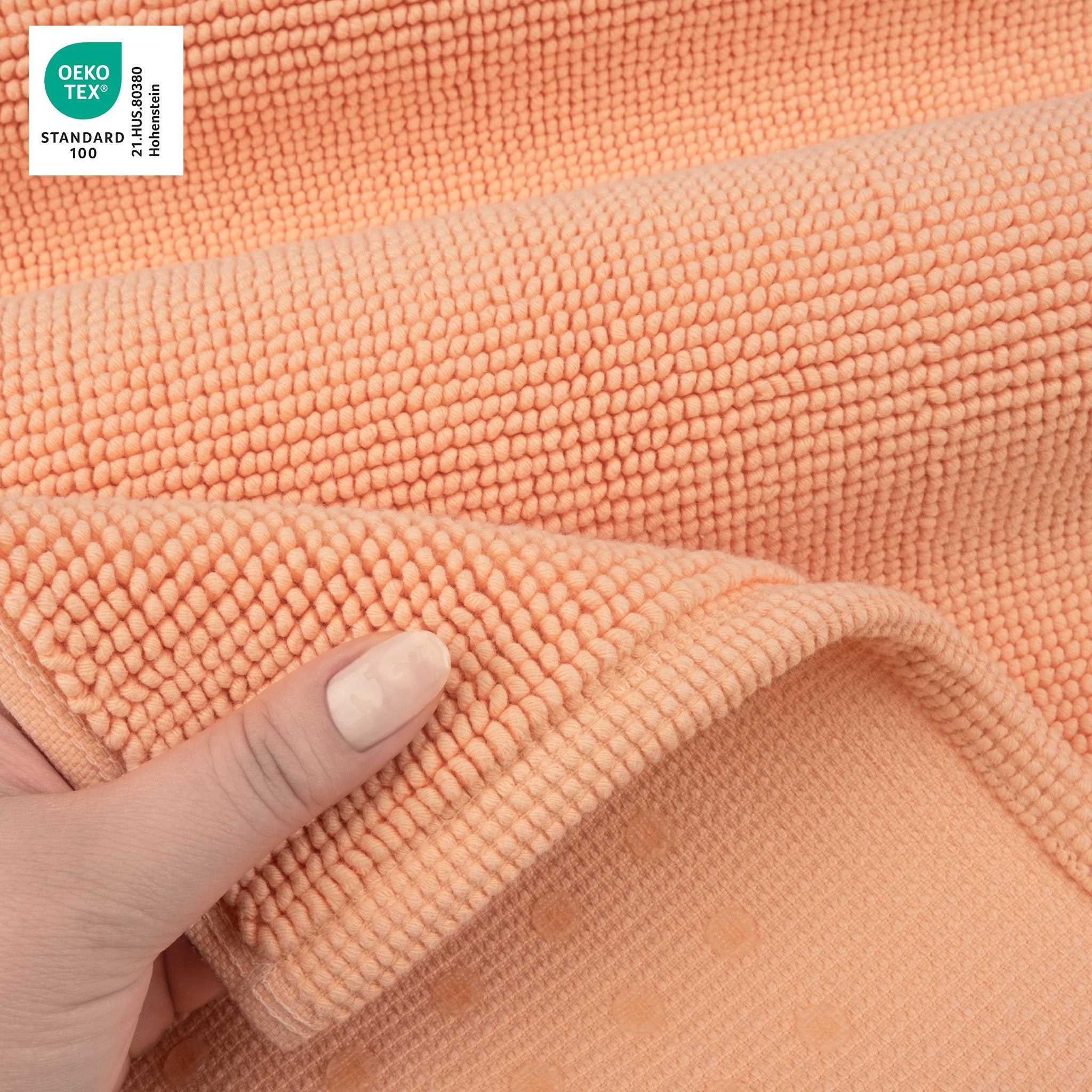American Soft Linen 100% Cotton Bath Mat Rugs, 17x24 inches Slip Resistant Bottom Base Bath Mats for Bathroom