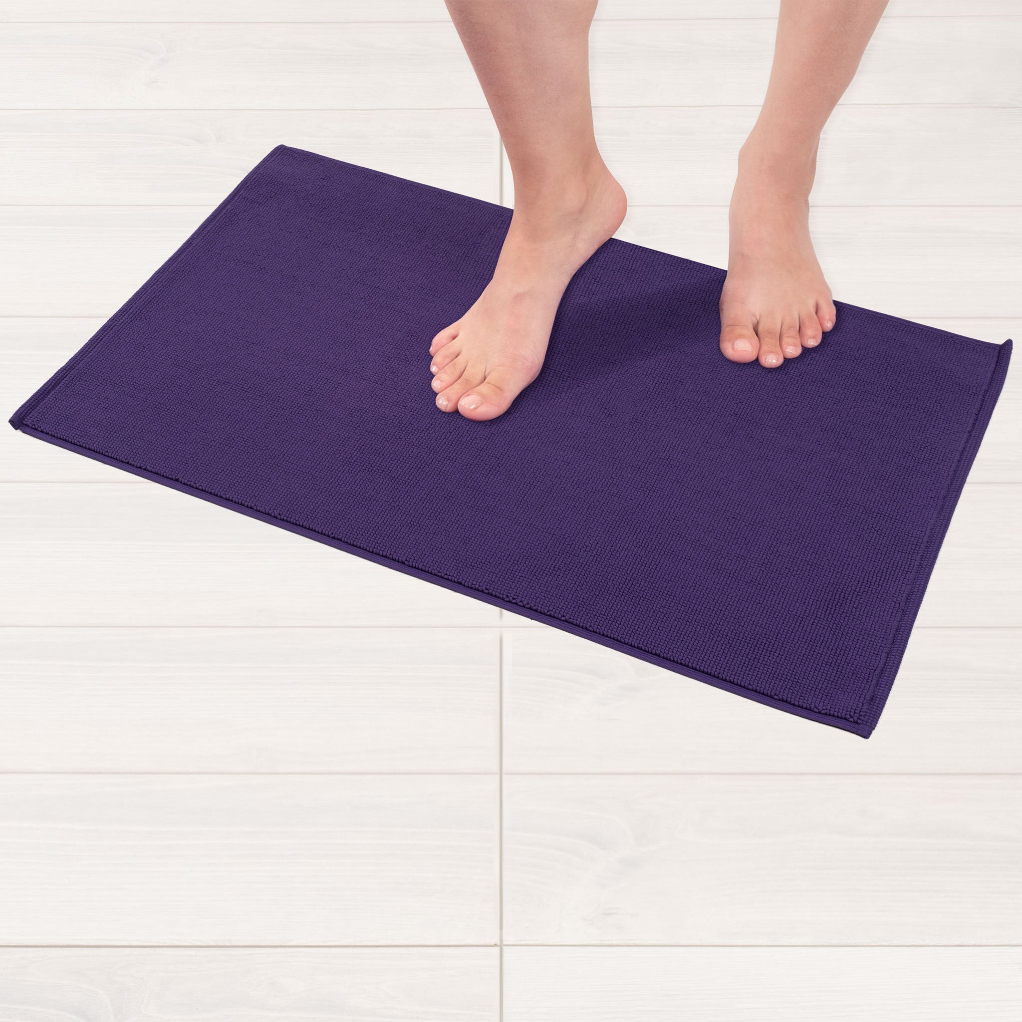 American Soft Linen 100% Cotton Bath Mat Rugs, 17x24 inches Slip Resistant Bottom Base Bath Mats for Bathroom