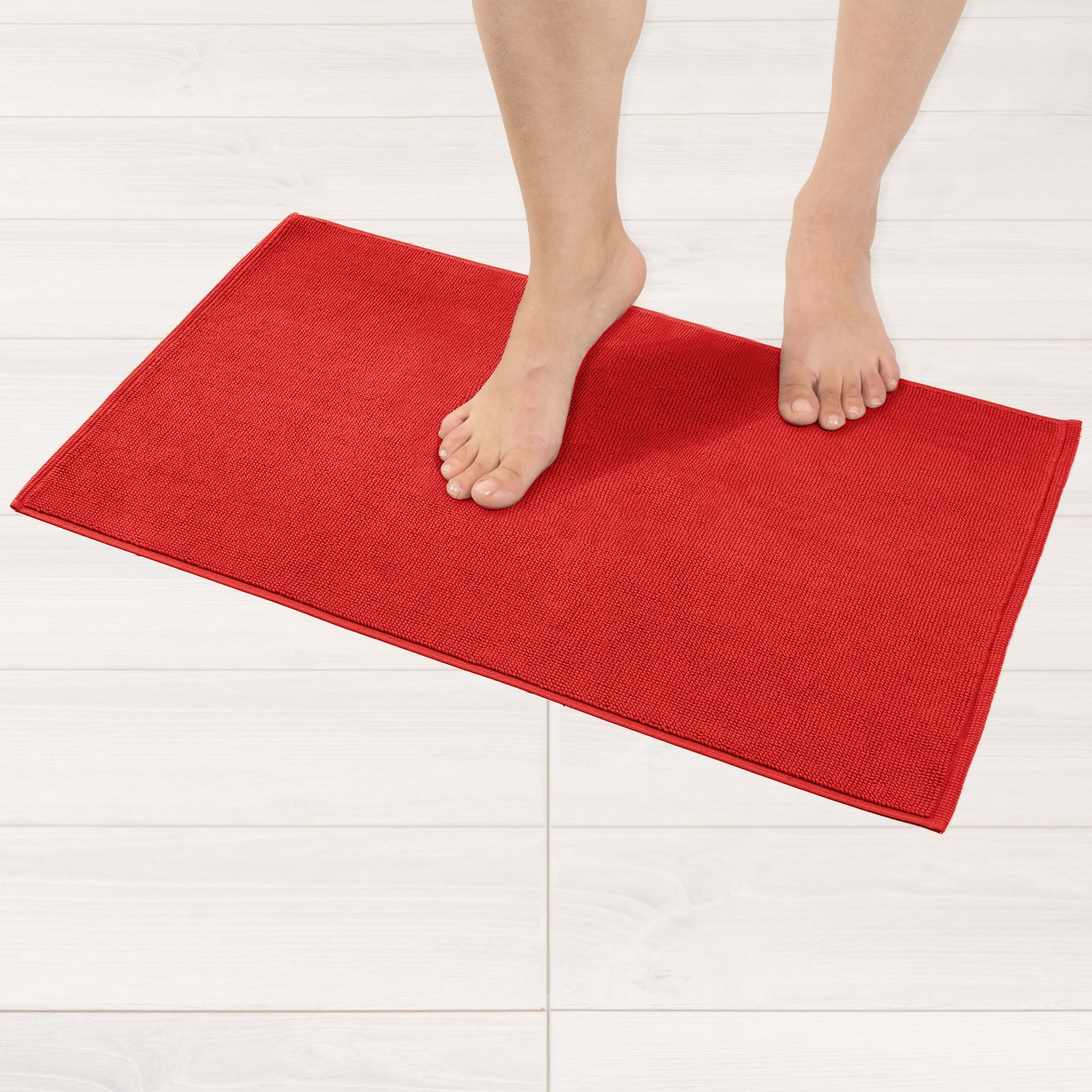 American Soft Linen 100% Cotton Bath Mat Rugs, 17x24 inches with Silicone Backing, Soft Absorbent Grip-Enhanced Bath Mats for Bathroom