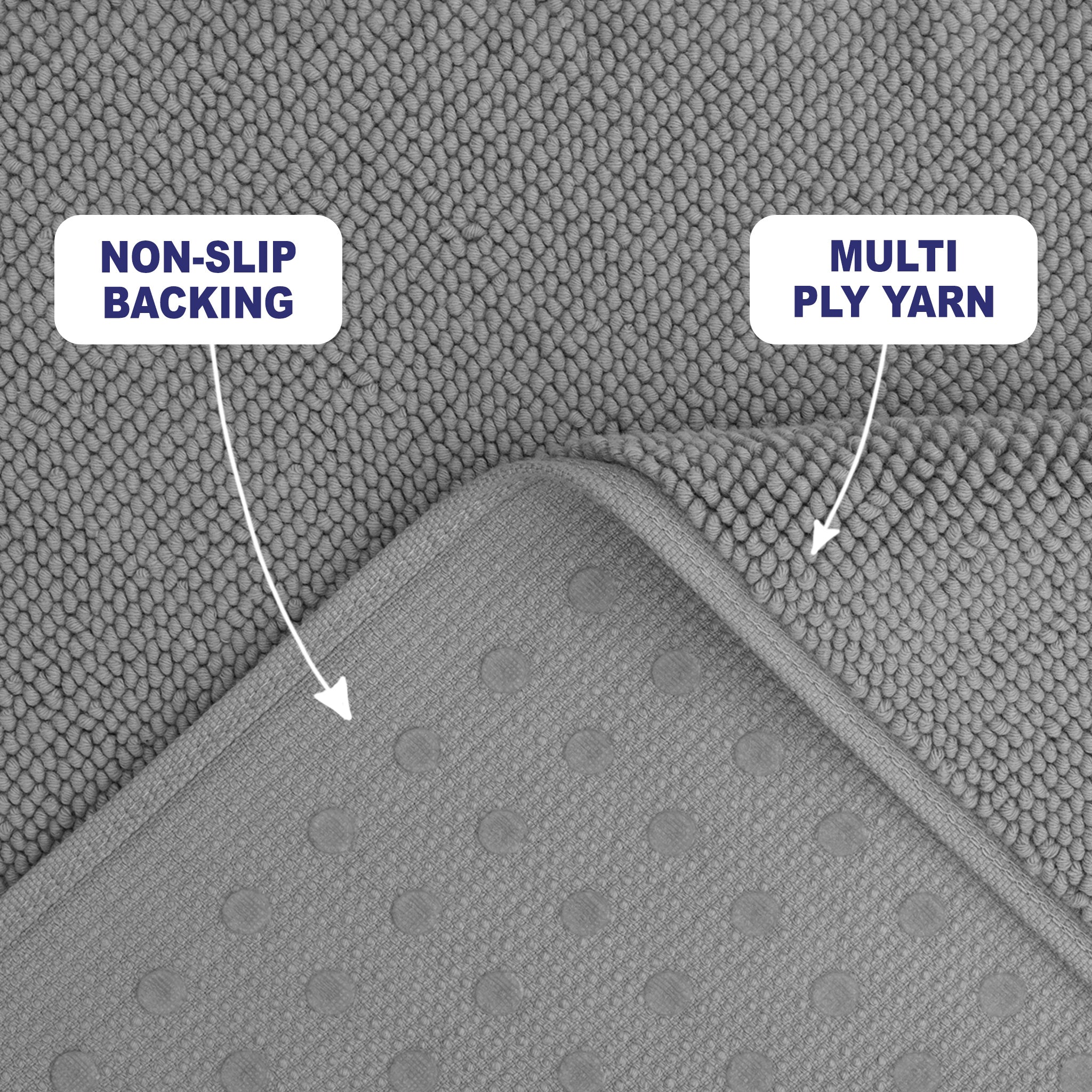 American Soft Linen 100% Cotton Bath Mat Rugs, 17x24 inches Slip Resistant Bottom Base Bath Mats for Bathroom