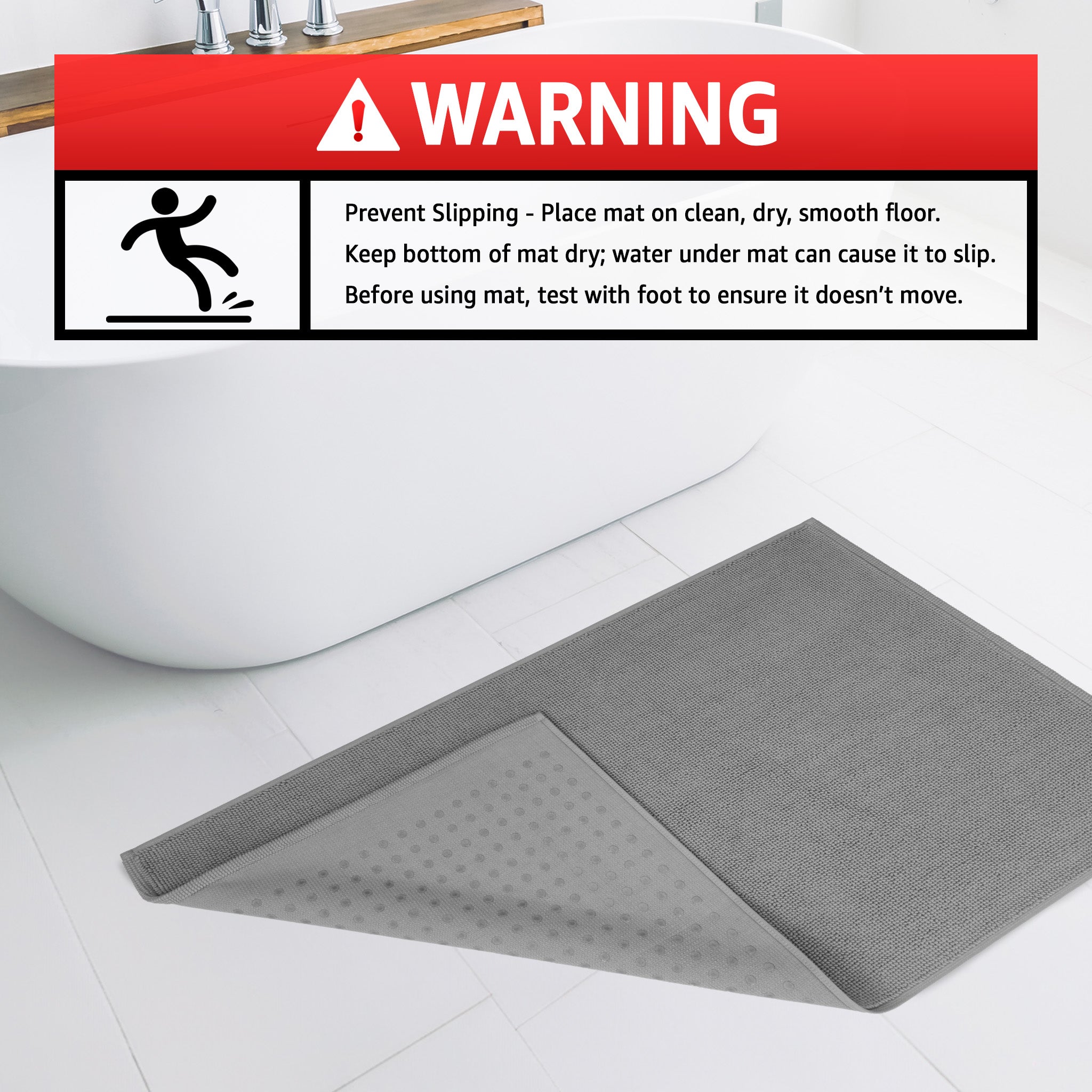 American Soft Linen 100% Cotton Bath Mat Rugs, 17x24 inches Slip Resistant Bottom Base Bath Mats for Bathroom