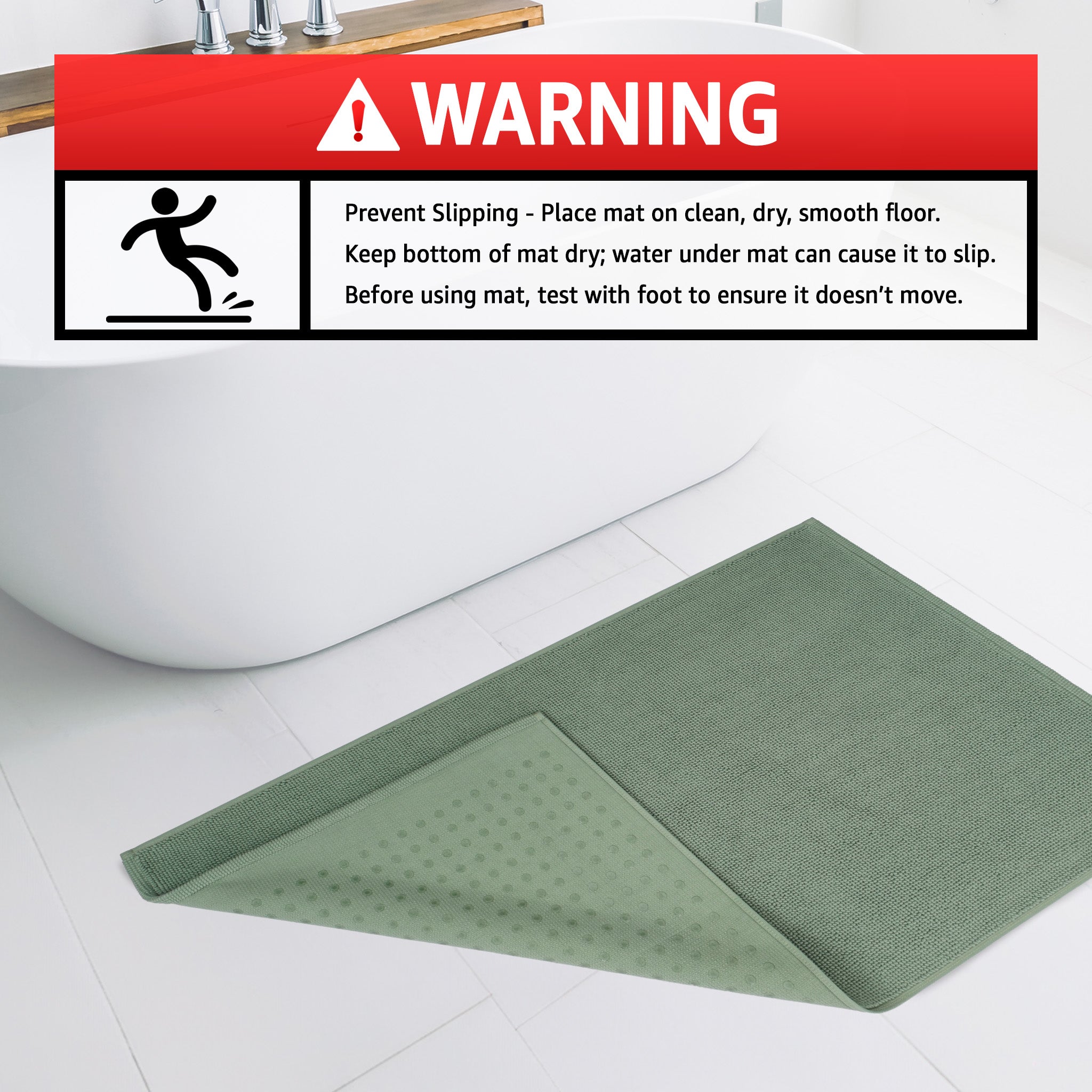 American Soft Linen 100% Cotton Bath Mat Rugs, 17x24 inches Slip Resistant Bottom Base Bath Mats for Bathroom