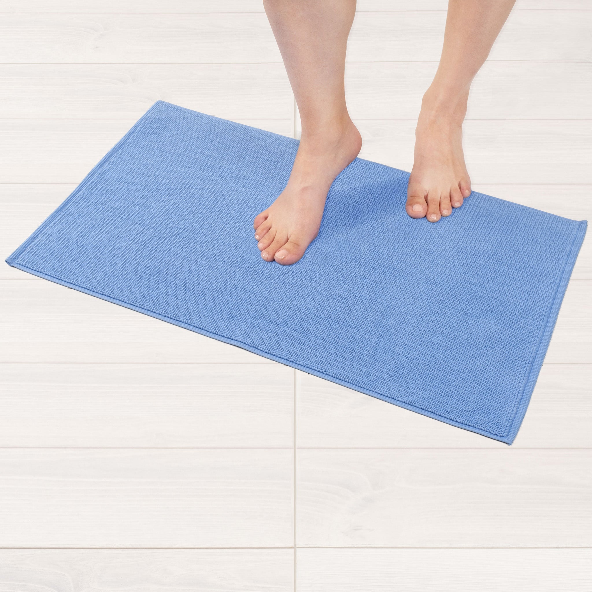 American Soft Linen 100% Cotton Bath Mat Rugs, 17x24 inches Slip Resistant Bottom Base Bath Mats for Bathroom