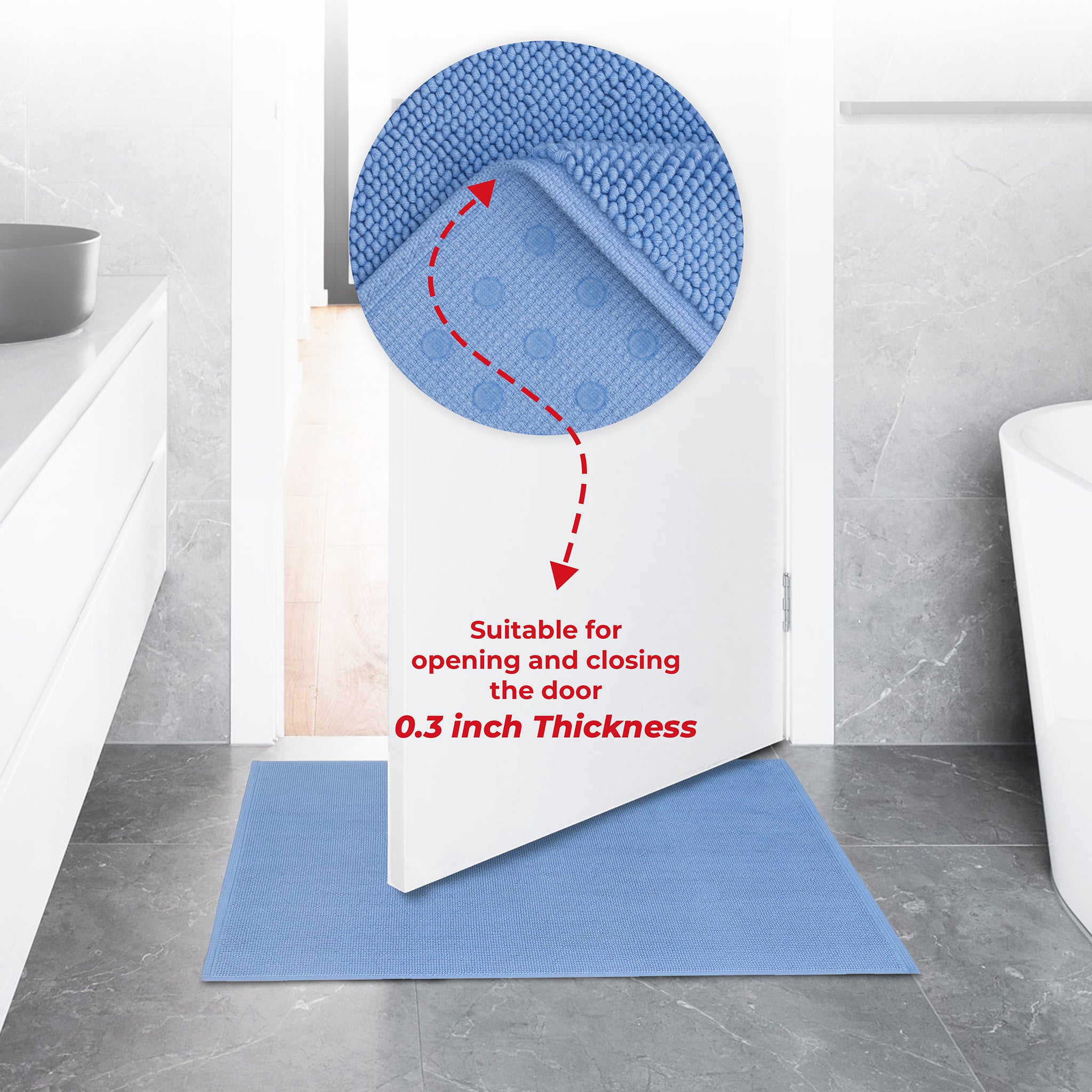 American Soft Linen 100% Cotton Bath Mat Rugs, 17x24 inches Slip Resistant Bottom Base Bath Mats for Bathroom