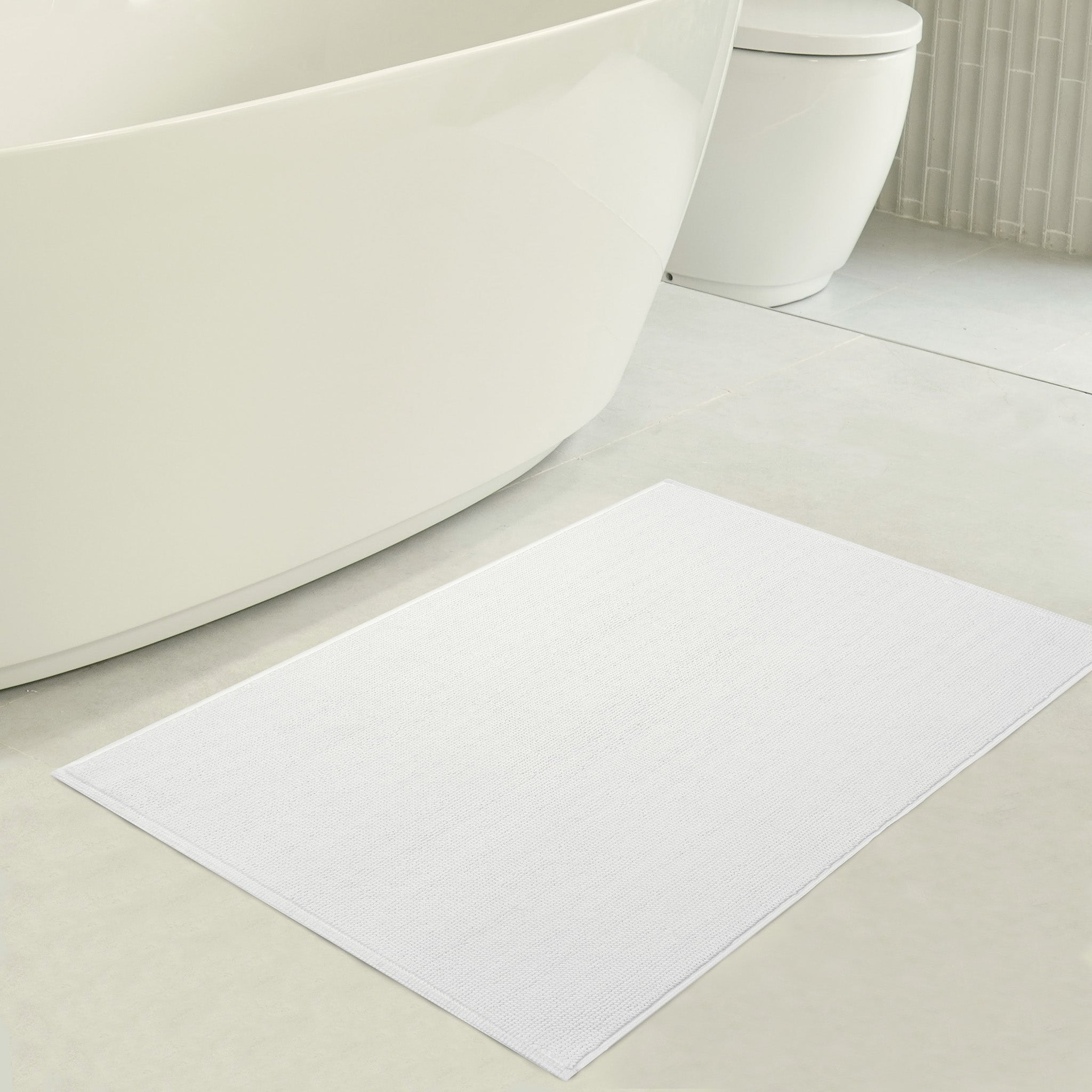 American Soft Linen 100% Cotton Bath Mat Rugs, 17x24 inches Slip Resistant Bottom Base Bath Mats for Bathroom