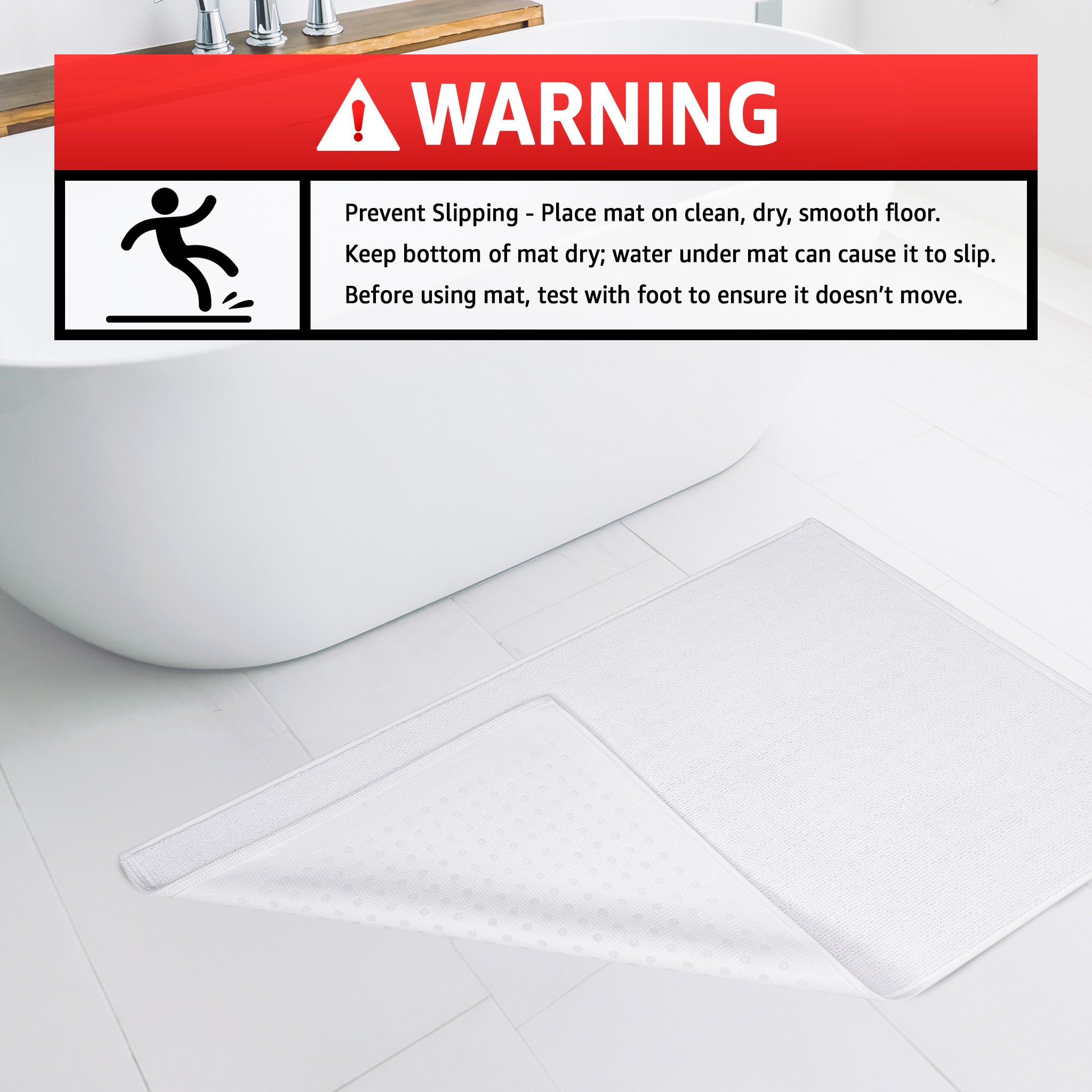 American Soft Linen 100% Cotton Bath Mat Rugs, 17x24 inches Slip Resistant Bottom Base Bath Mats for Bathroom