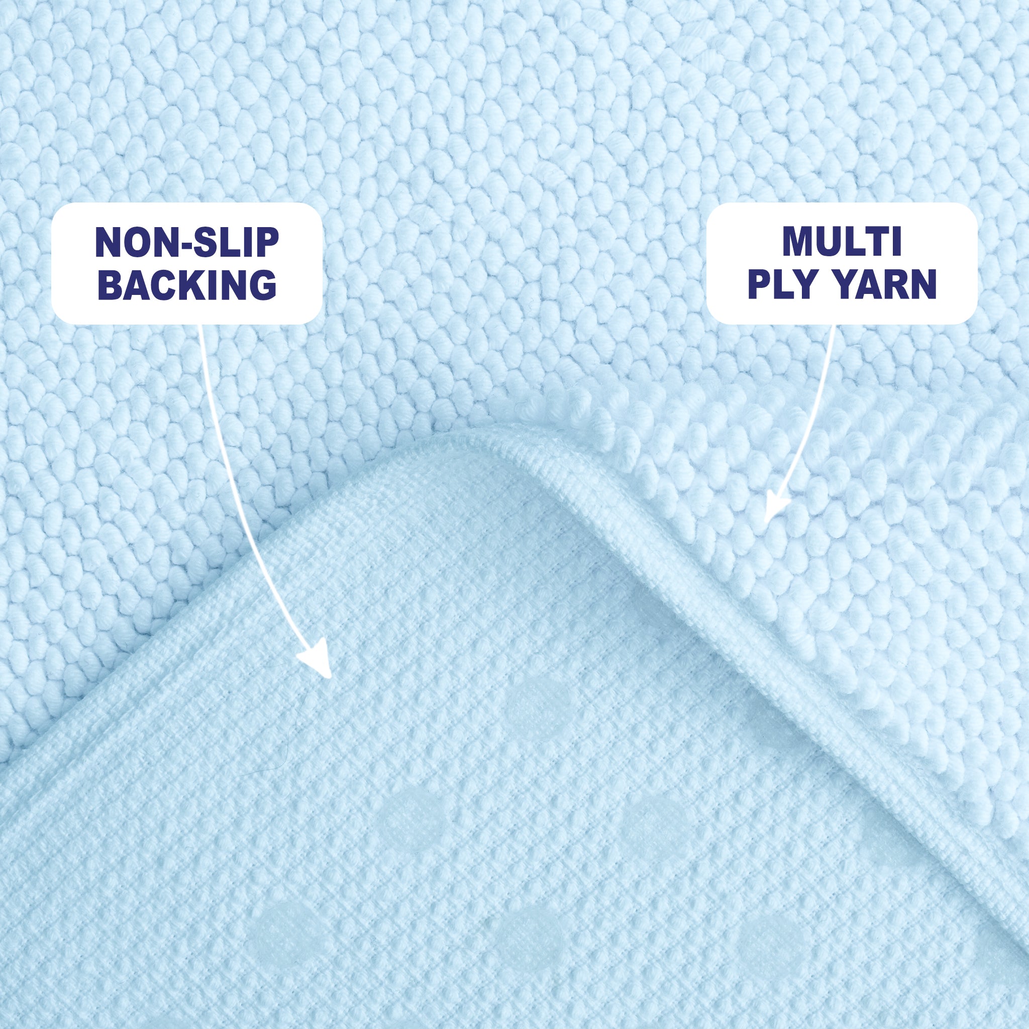 American Soft Linen 100% Cotton Bath Mat Rugs, 17x24 inches with Silicone Backing, Soft Absorbent Grip-Enhanced Bath Mats for Bathroom - 50 Set Case Pack