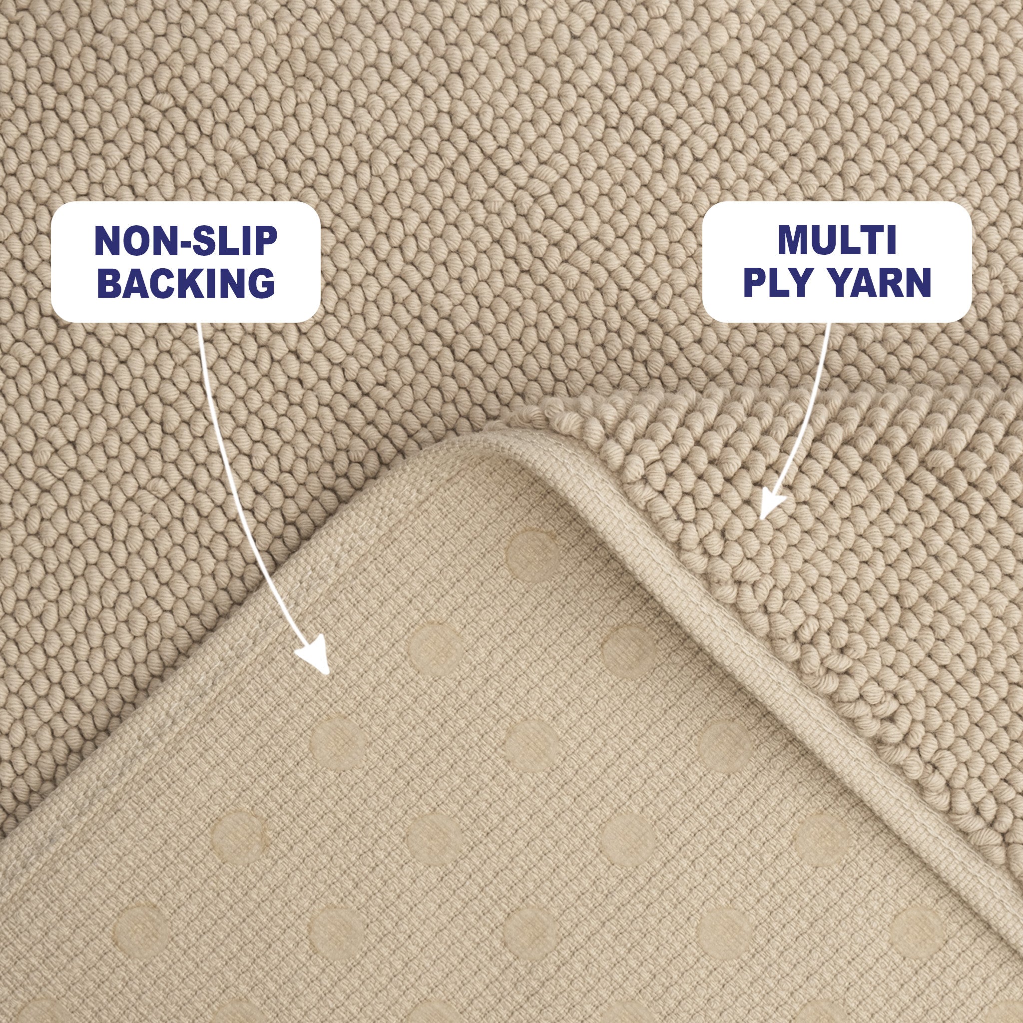 American Soft Linen 100% Cotton Bath Mat Rugs, 20x34 inches Slip Resistant Bottom Base Bath Mats for Bathroom