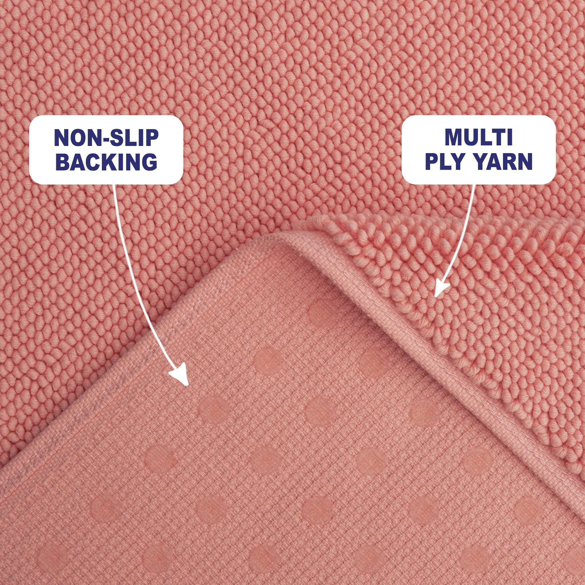 American Soft Linen 100% Cotton Bath Mat Rugs, 20x34 inches Slip Resistant Bottom Base Bath Mats for Bathroom