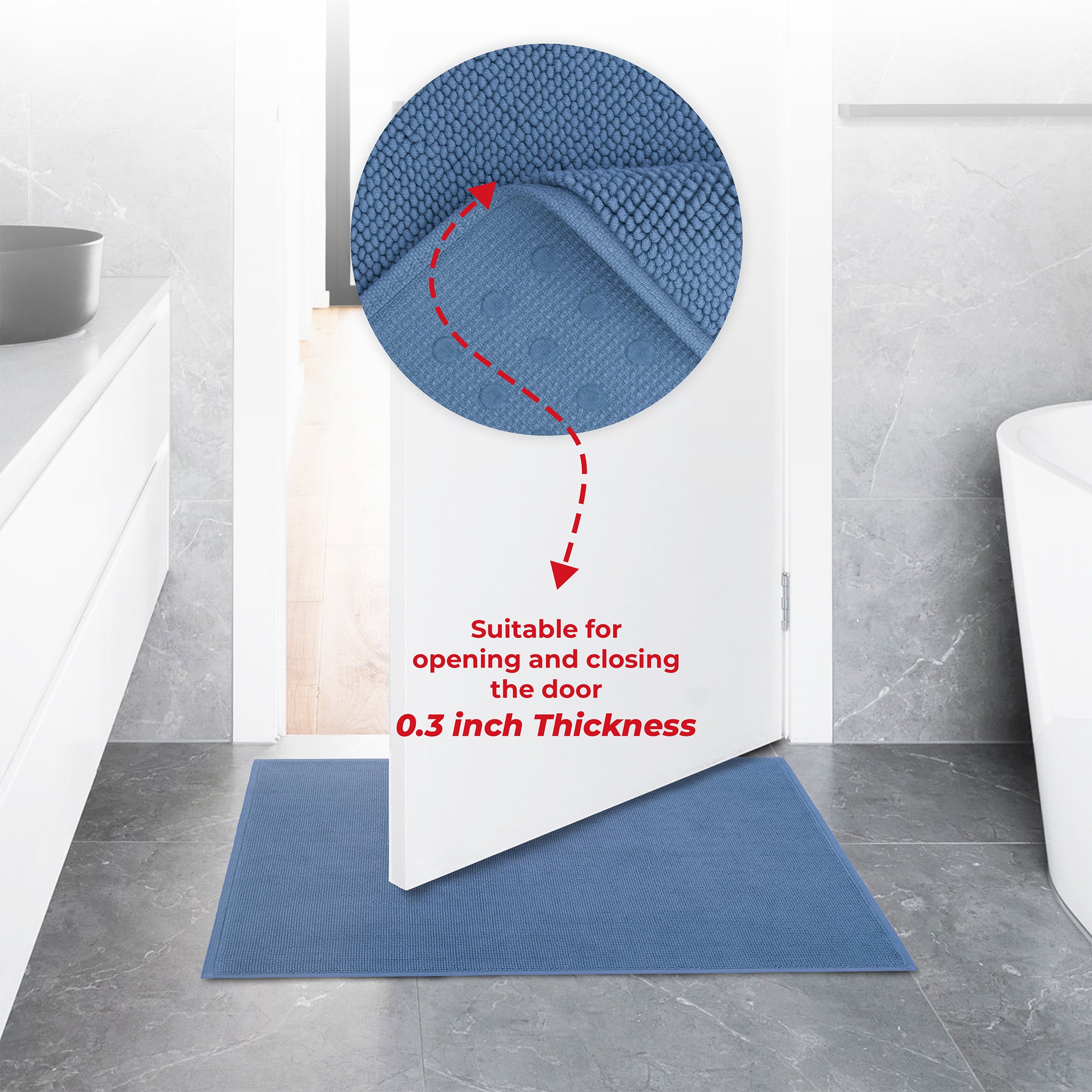American Soft Linen 100% Cotton Bath Mat Rugs, 20x34 inches with Silicone Backing, Soft Absorbent Grip-Enhanced Bath Mats for Bathroom