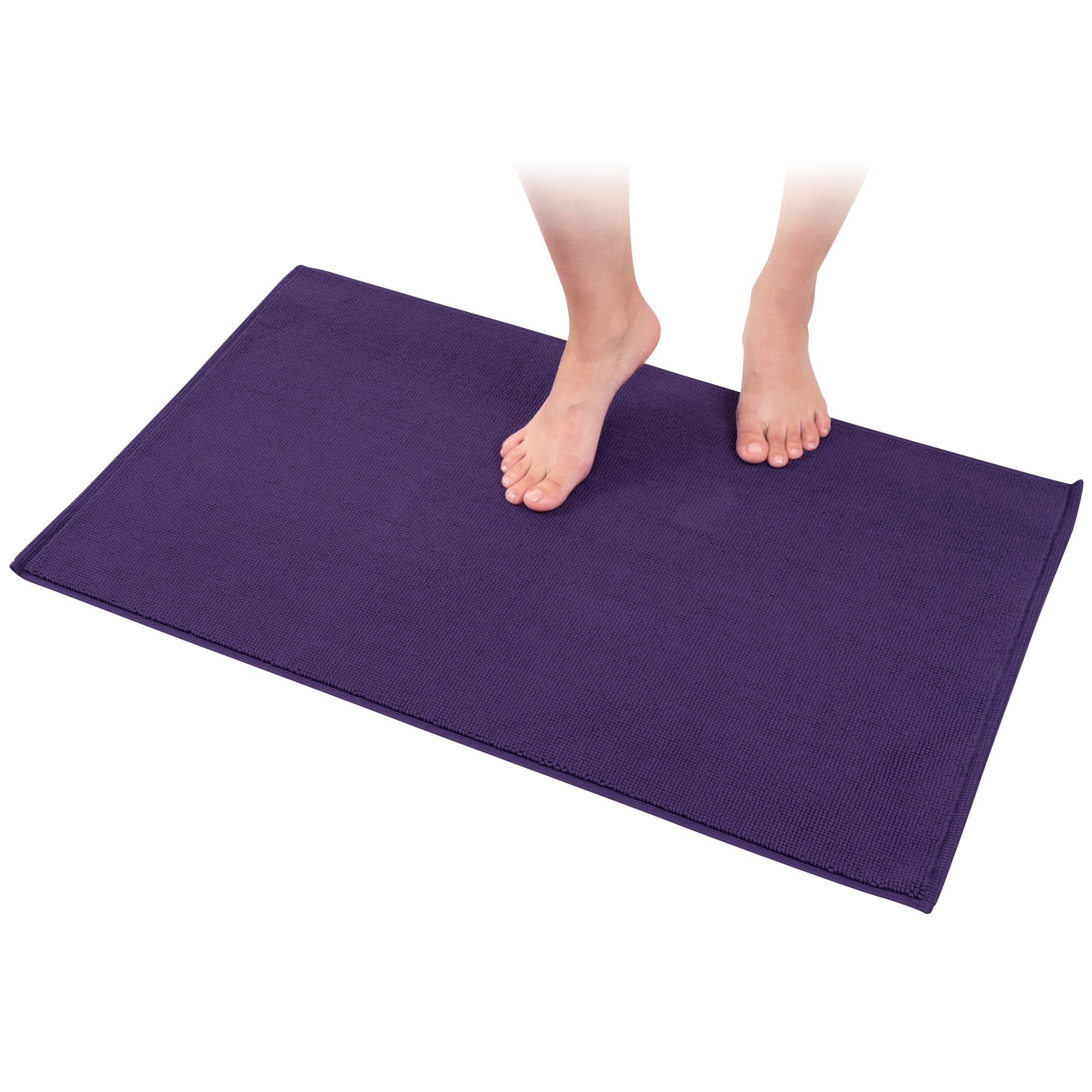American Soft Linen 100% Cotton Bath Mat Rugs, 20x34 inches Slip Resistant Bottom Base Bath Mats for Bathroom